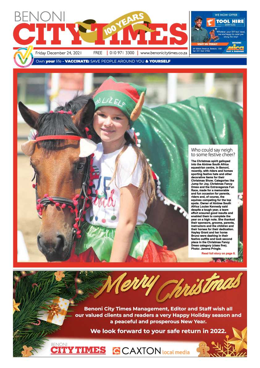 Benoni City Times 24 December 2021 page 1