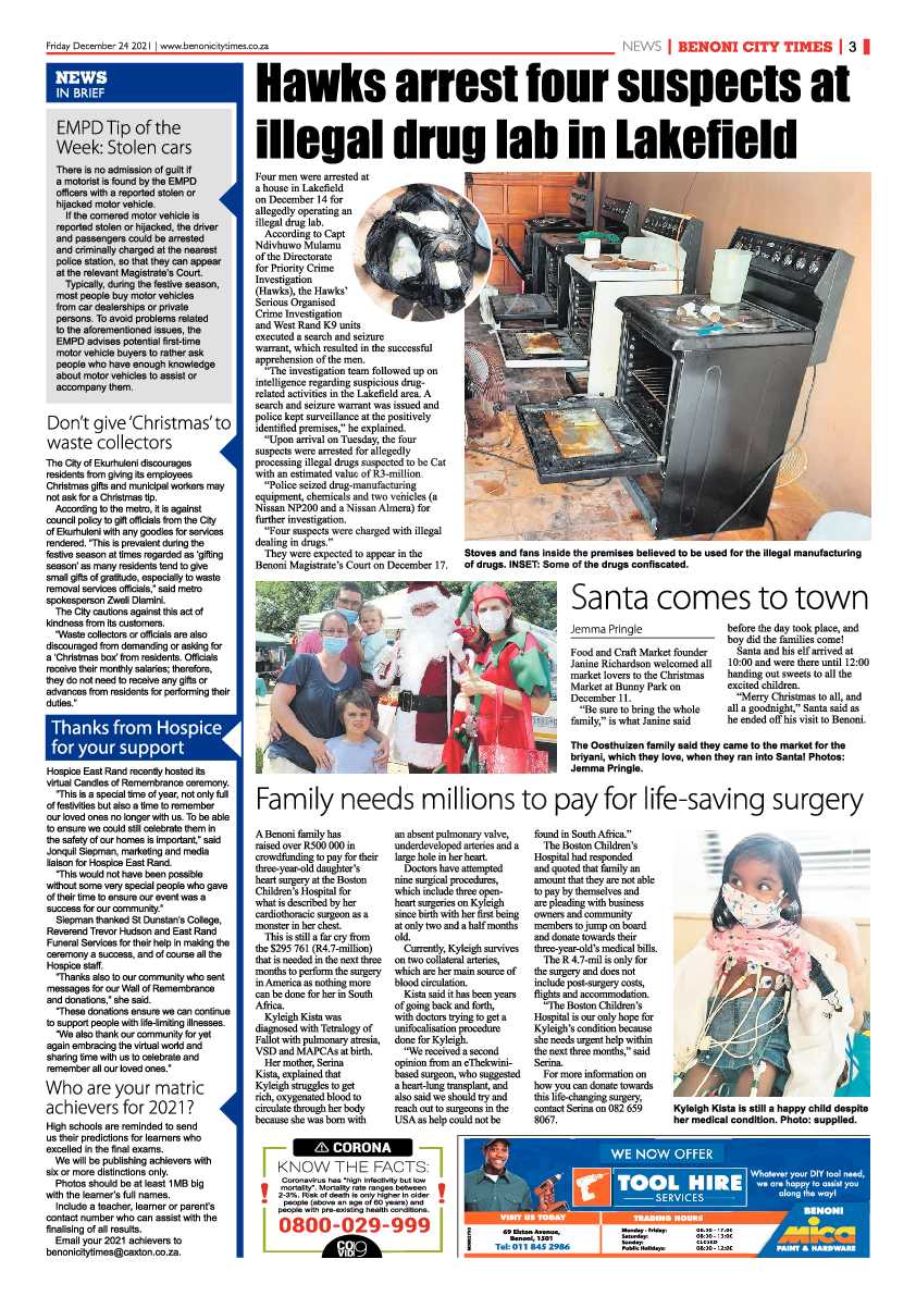 Benoni City Times 24 December 2021 page 3