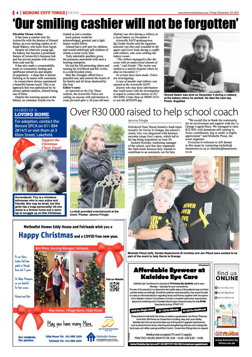 Benoni City Times 24 December 2021 page 4