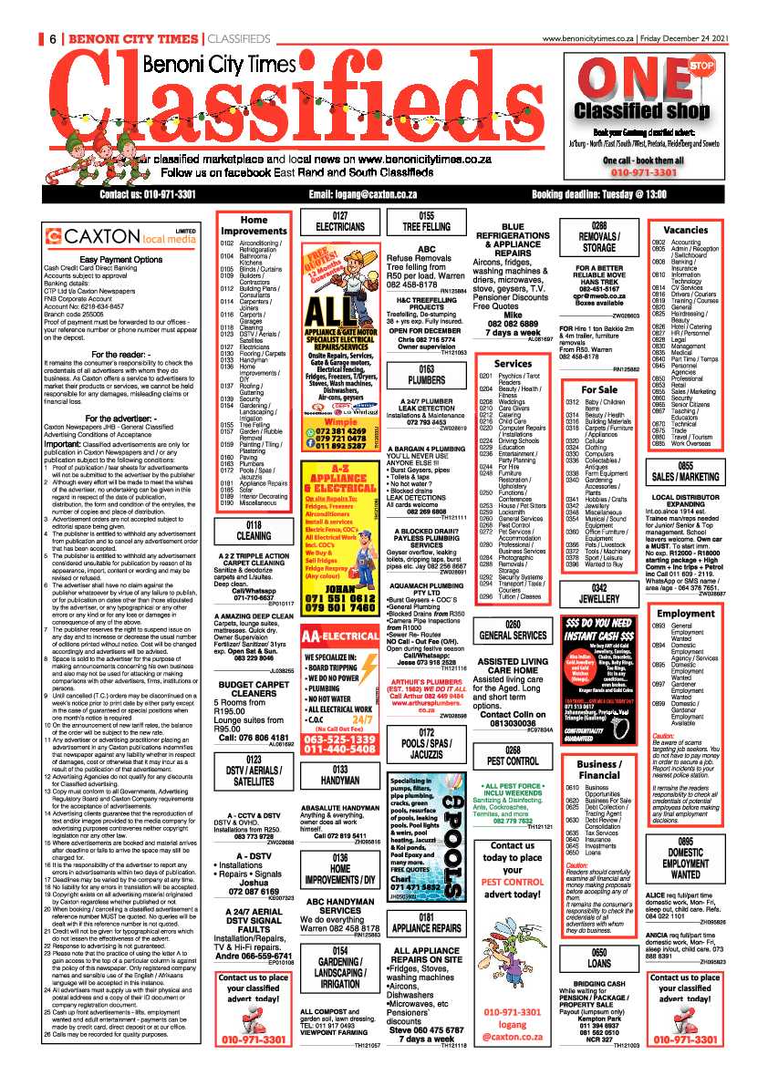 Benoni City Times 24 December 2021 page 6