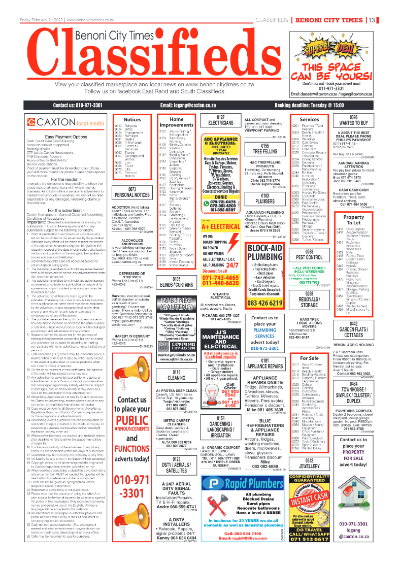 Benoni City Times 24 February 2023 page 13