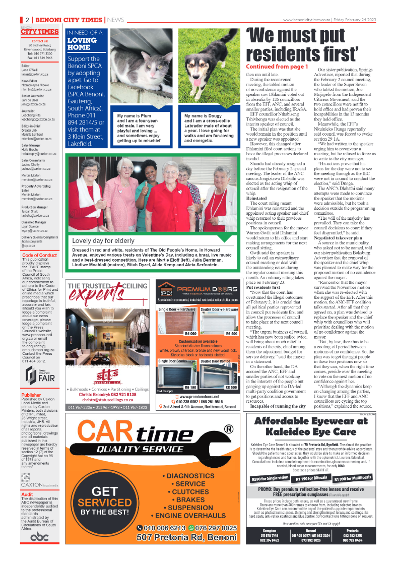 Benoni City Times 24 February 2023 page 2