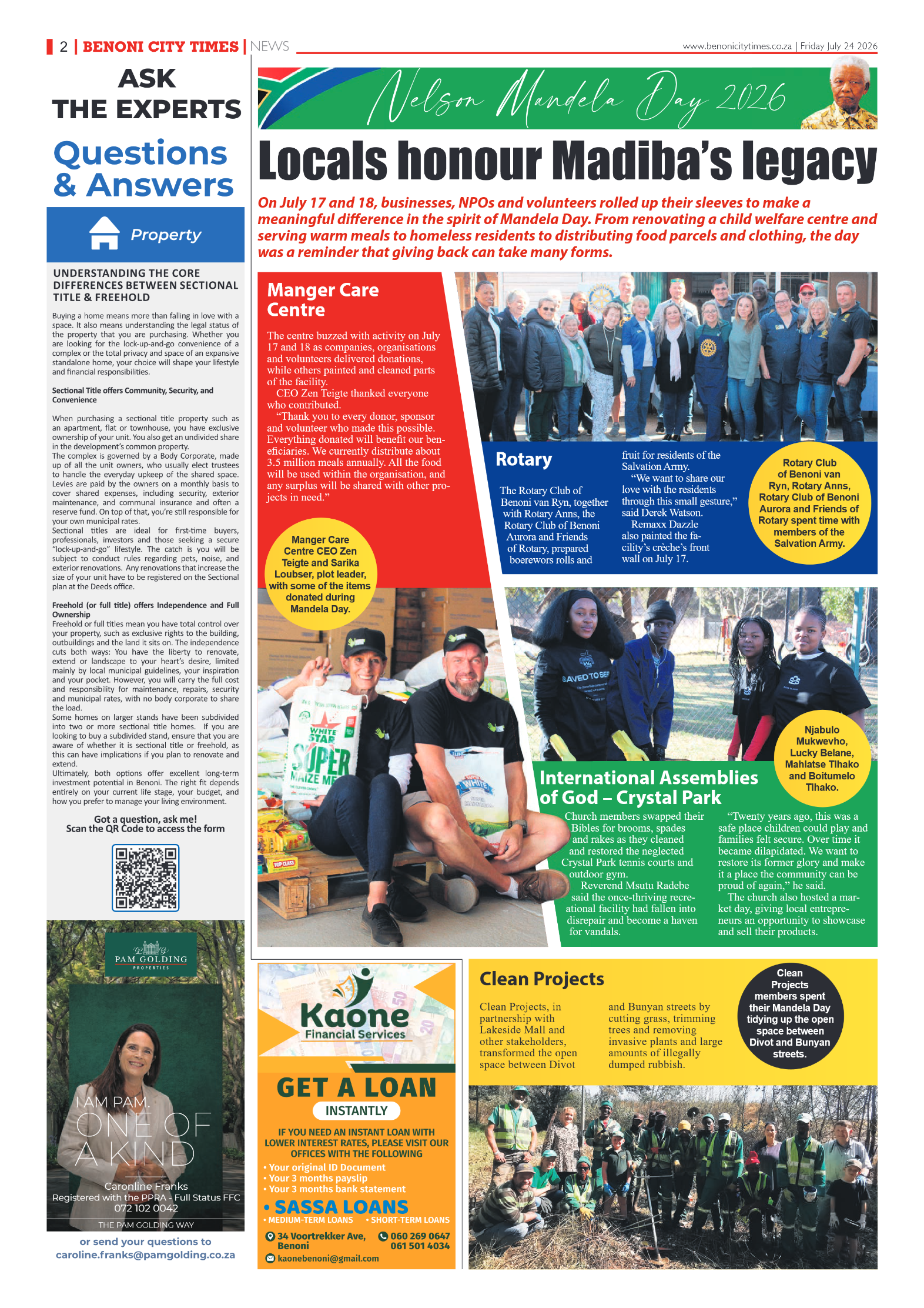 Benoni City Times 24 July 2026 page 2