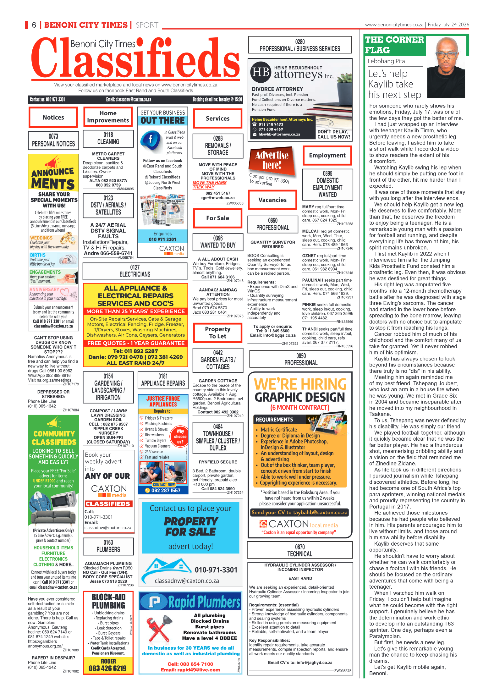 Benoni City Times 24 July 2026 page 6