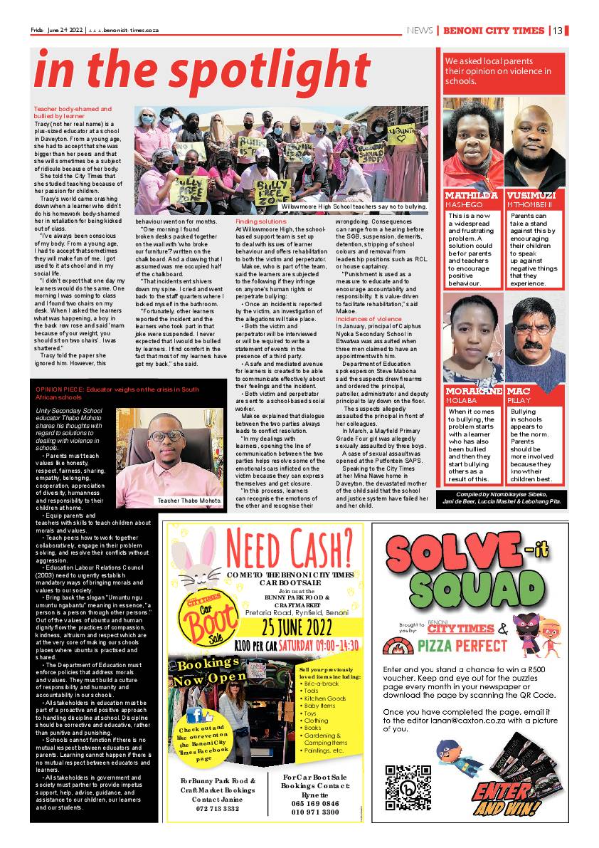 Benoni City Times 24 June 2022 page 13
