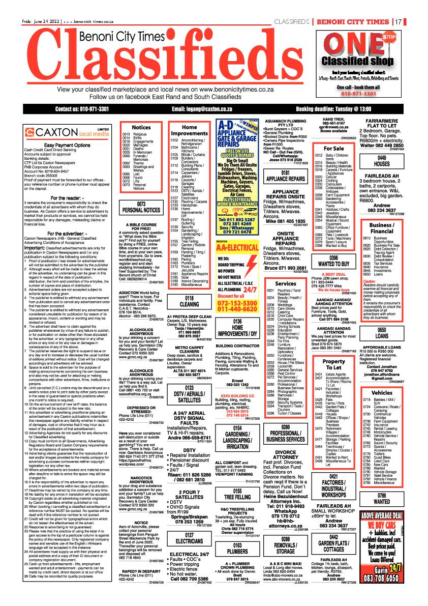 Benoni City Times 24 June 2022 page 17