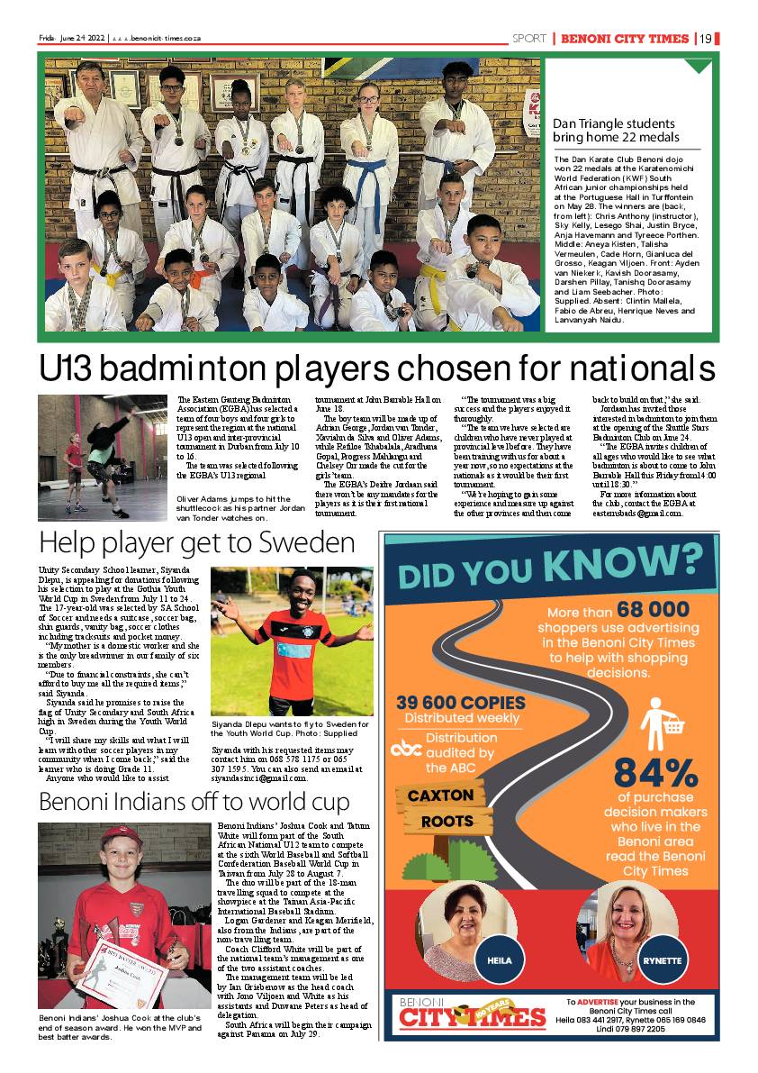 Benoni City Times 24 June 2022 page 19