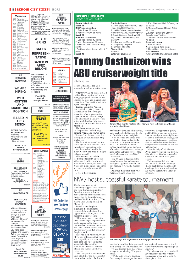 Benoni City Times 24 March 2023 page 18