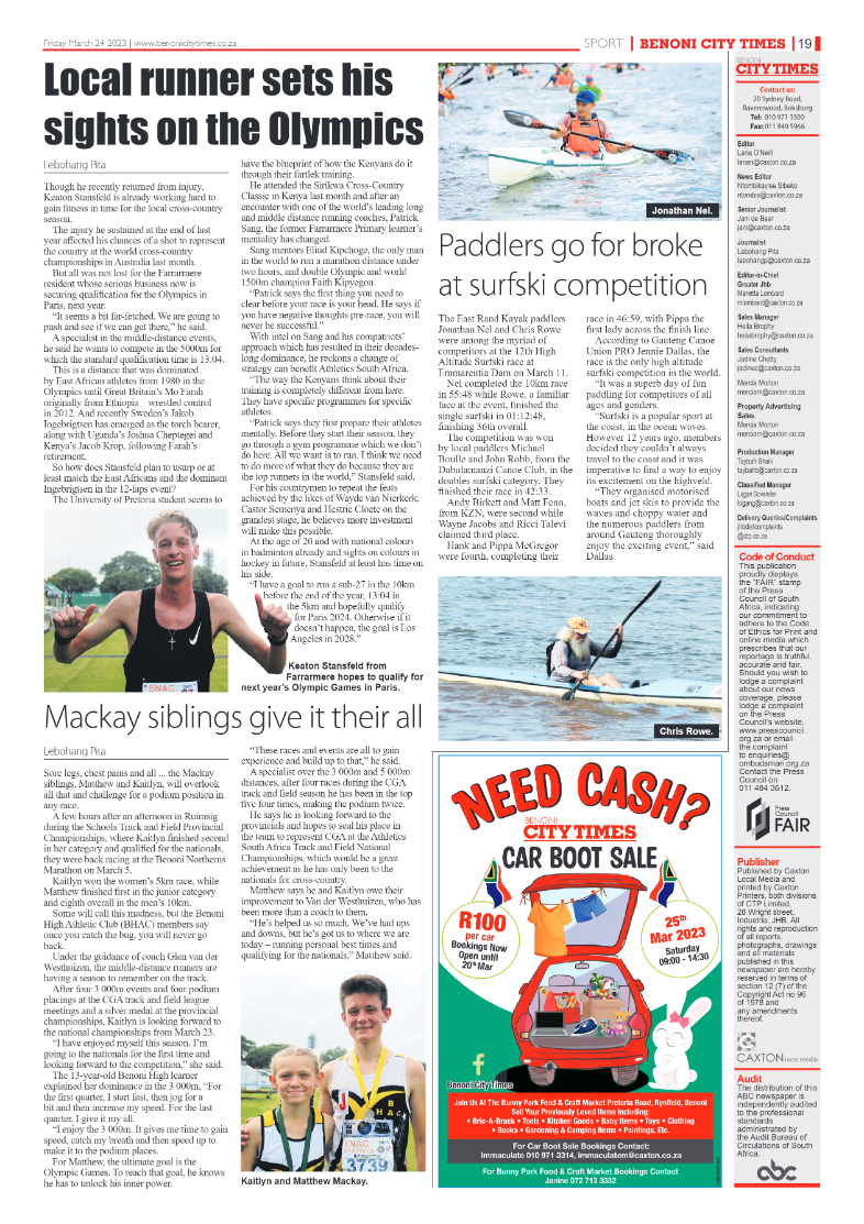 Benoni City Times 24 March 2023 page 19