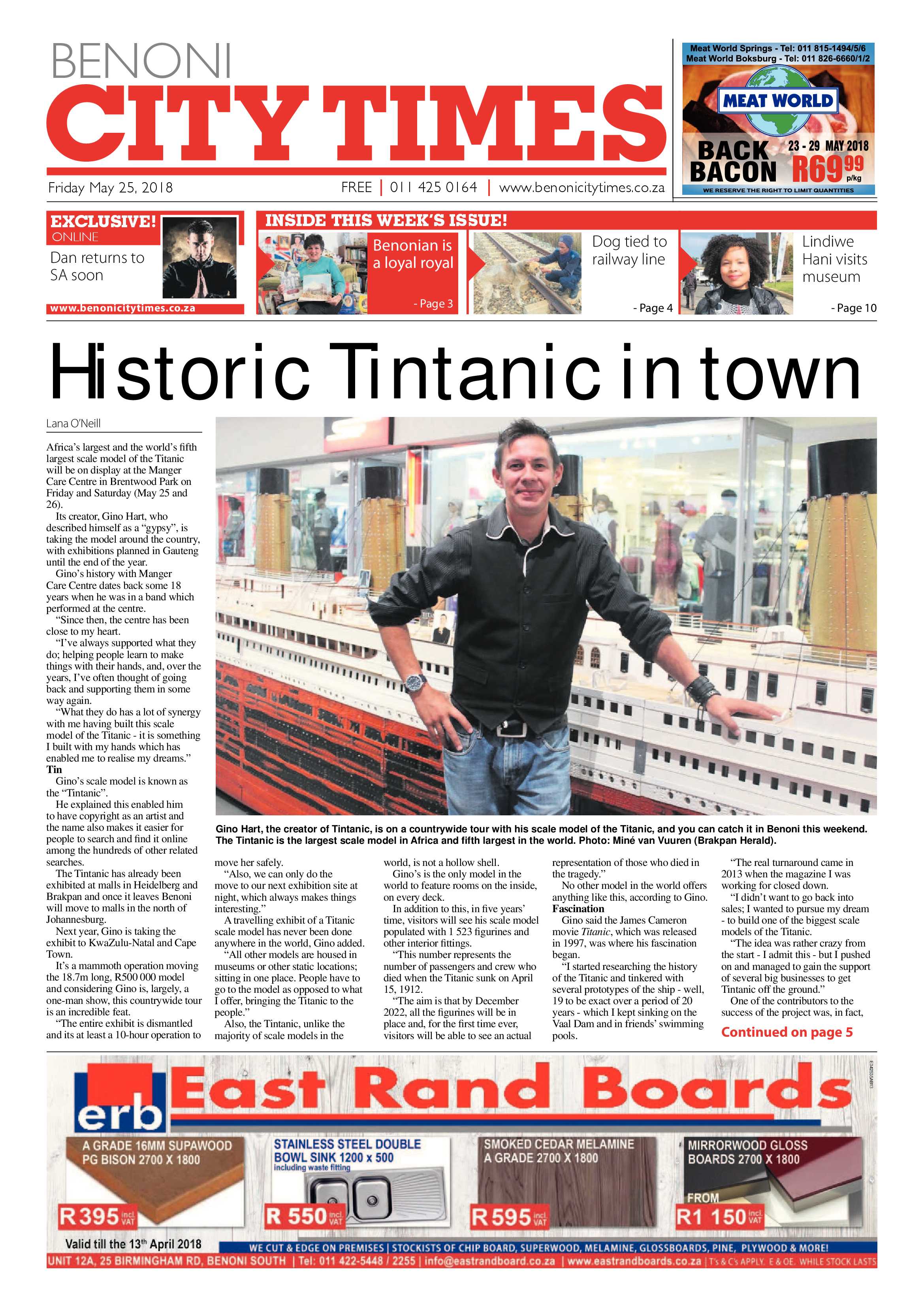 Benoni City Times 24 May 2018 page 1