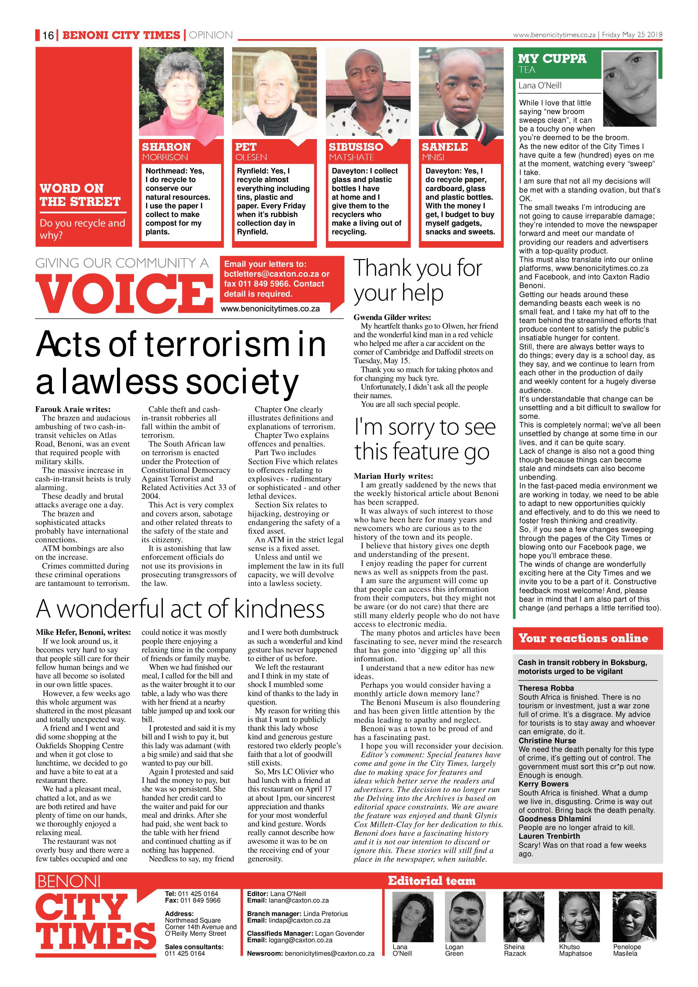 Benoni City Times 24 May 2018 page 16