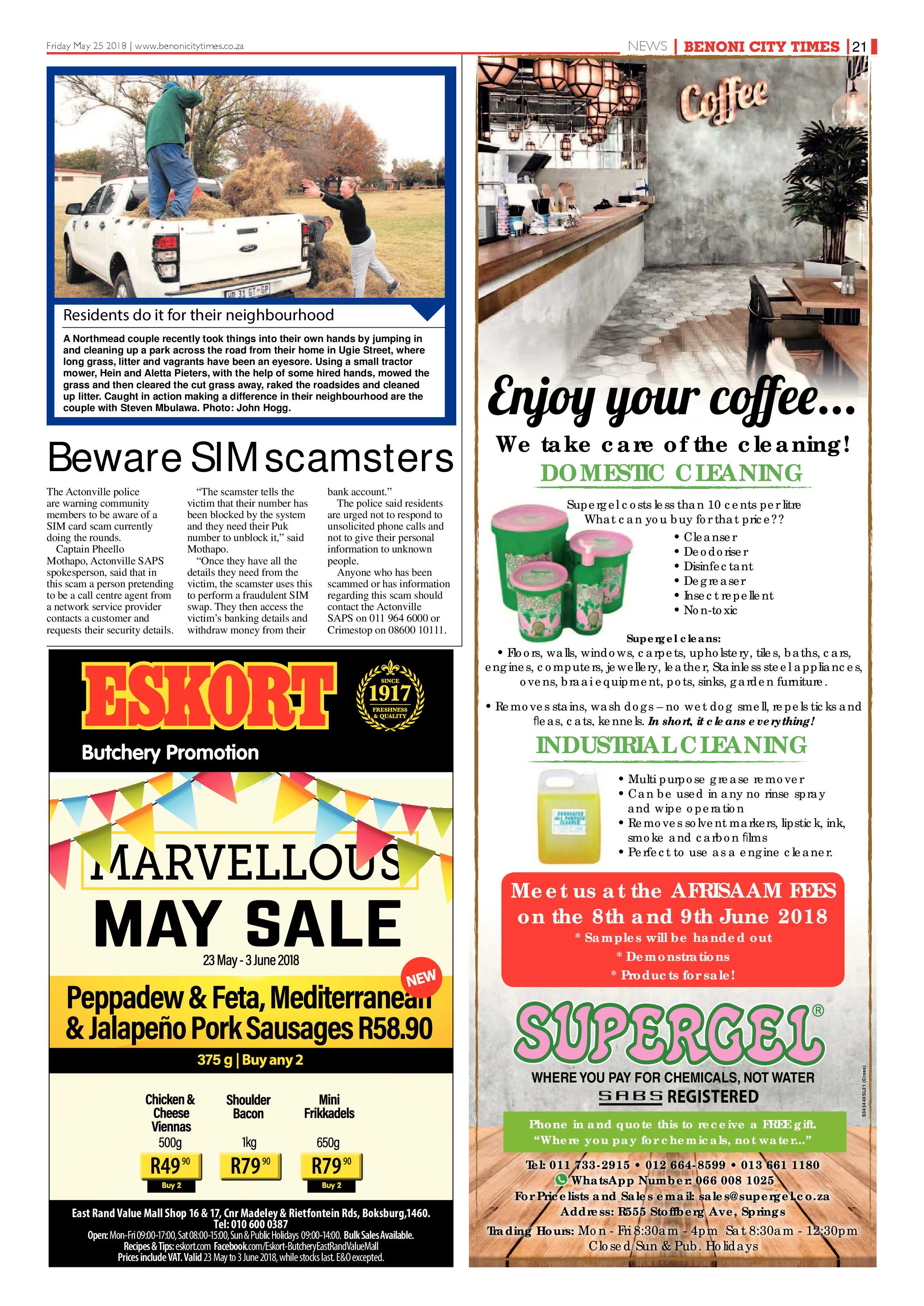 Benoni City Times 24 May 2018 page 21