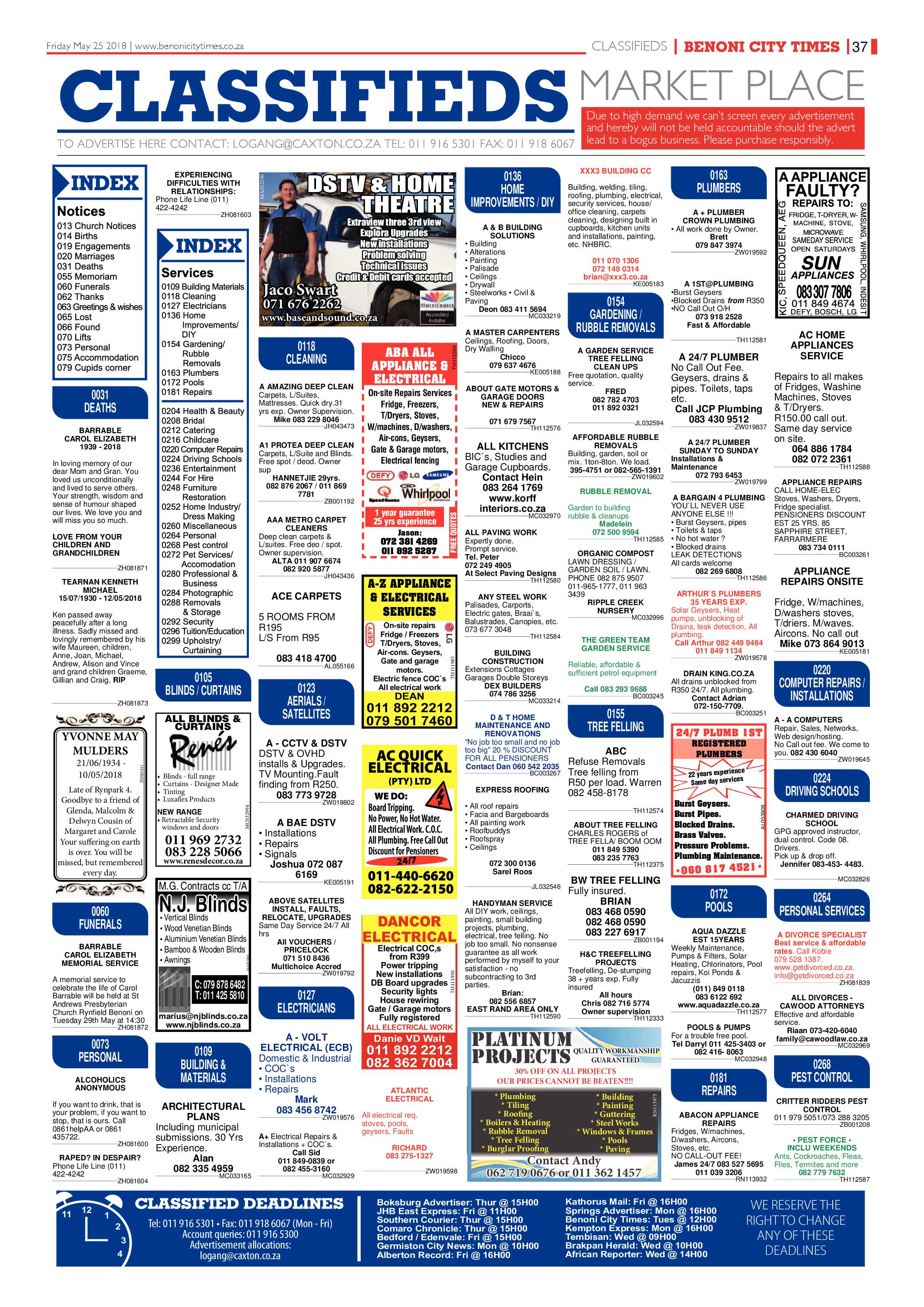 Benoni City Times 24 May 2018 page 37