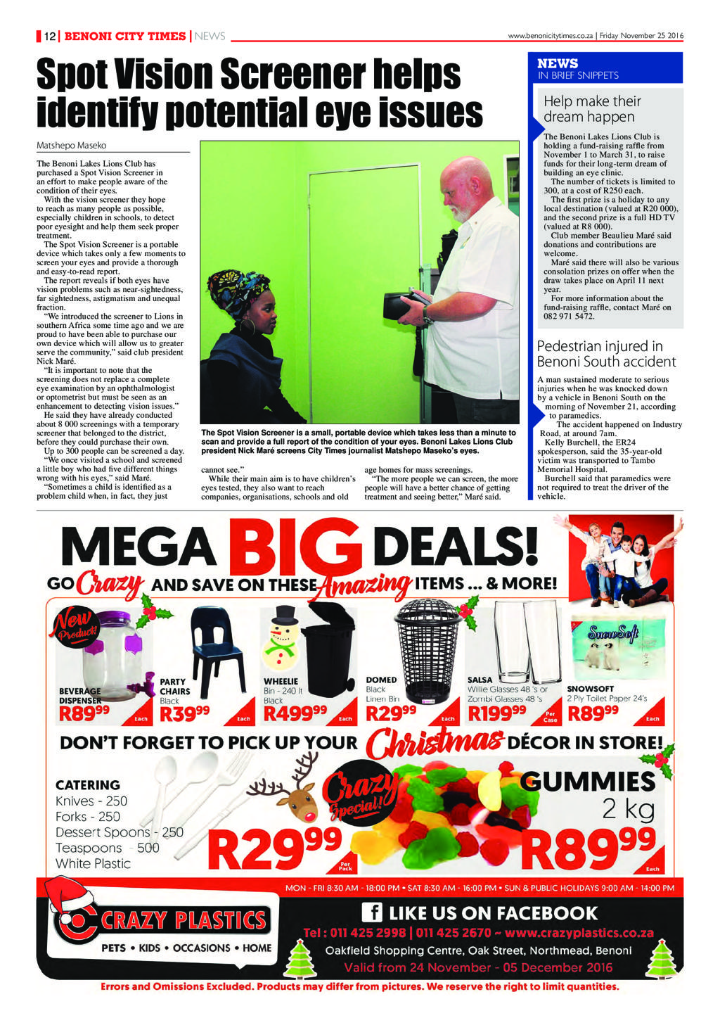Benoni City Times 24 November 2016 page 16