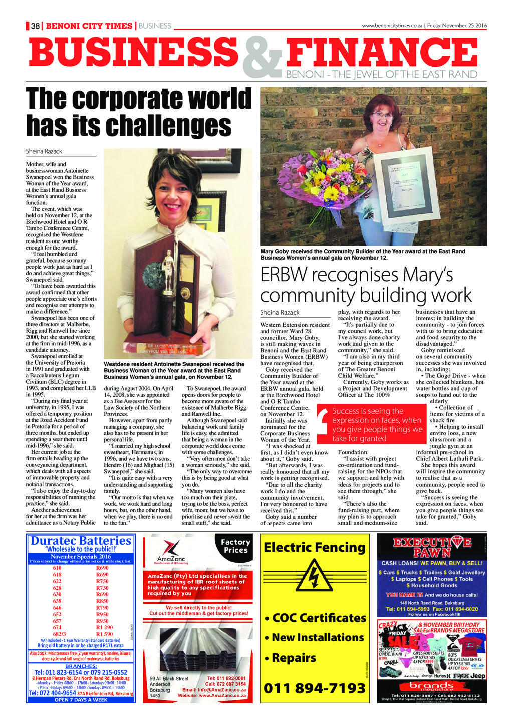 Benoni City Times 24 November 2016 page 42