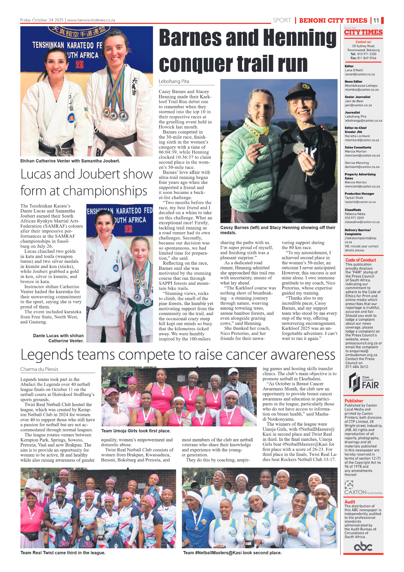 Benoni City Times 24 October 2025 page 13