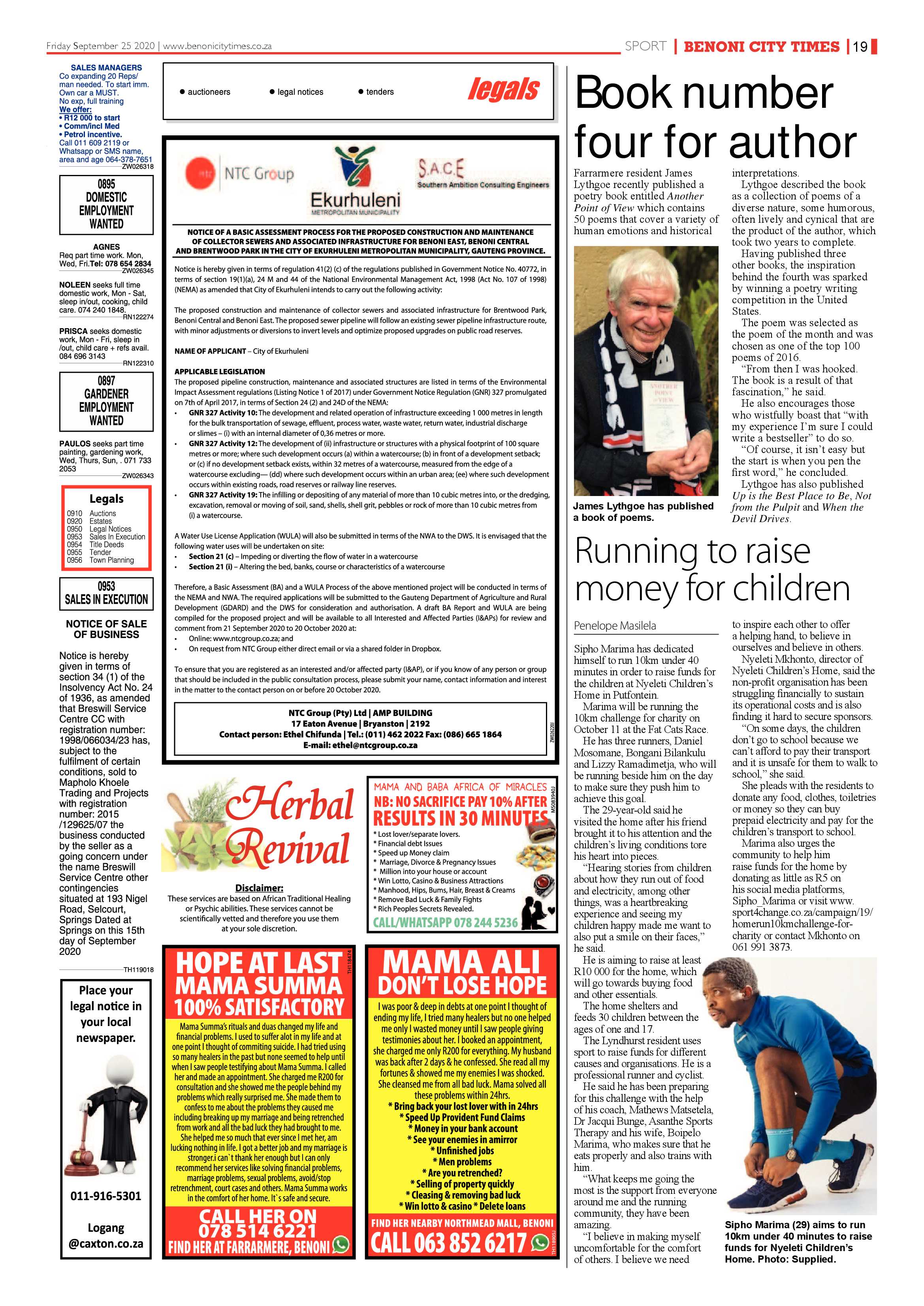 Benoni City Times 24 September 2020 page 19