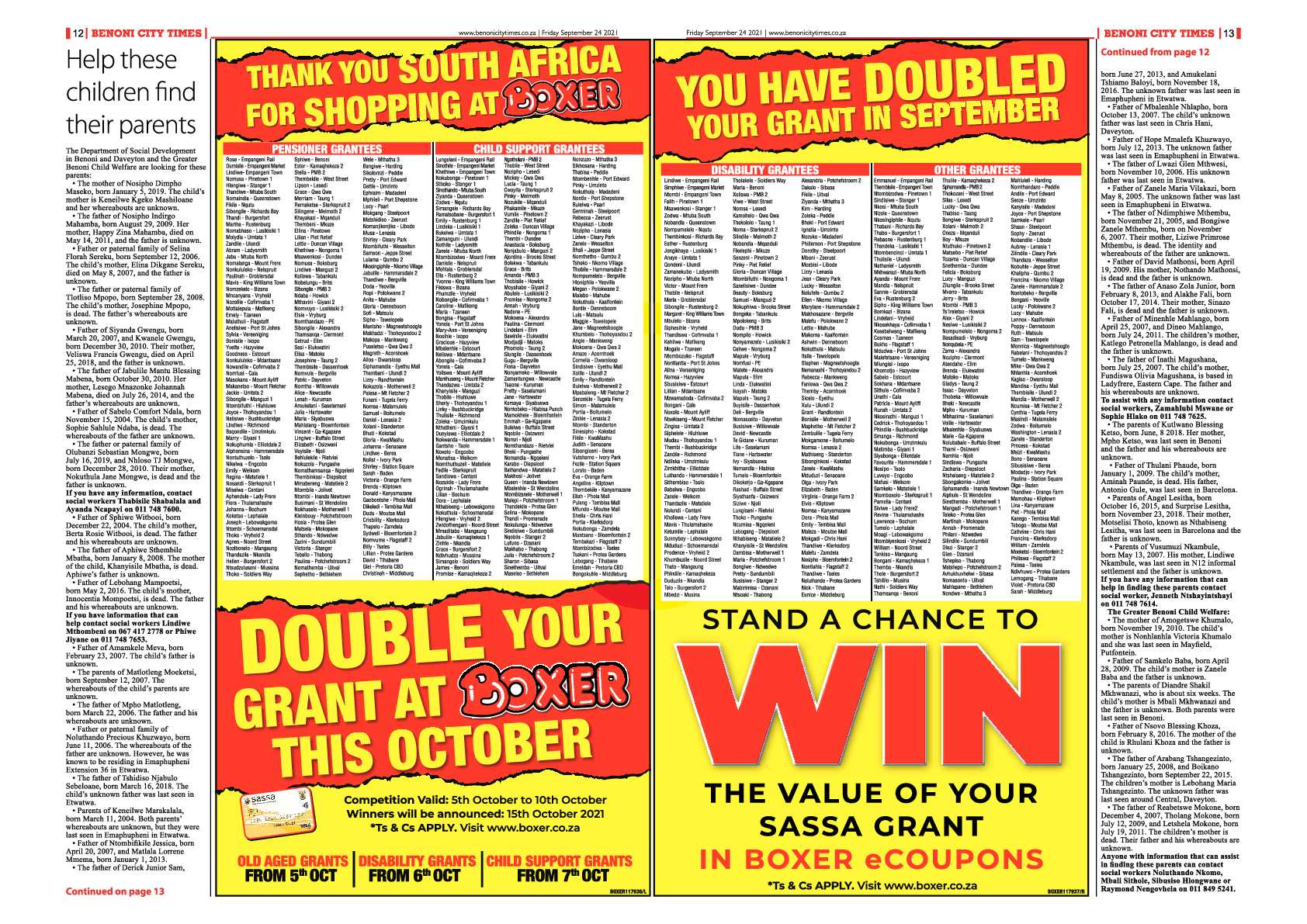 Benoni City Times 24 September 2021 page 12