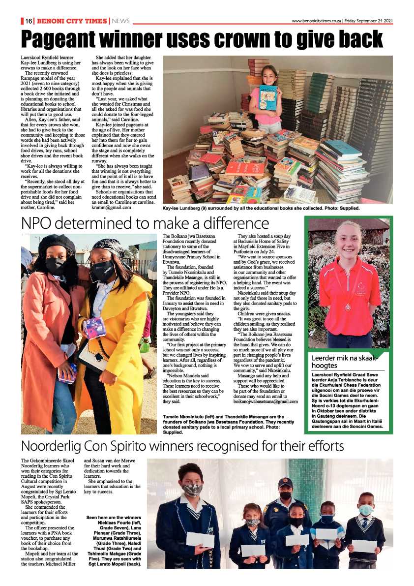 Benoni City Times 24 September 2021 page 15