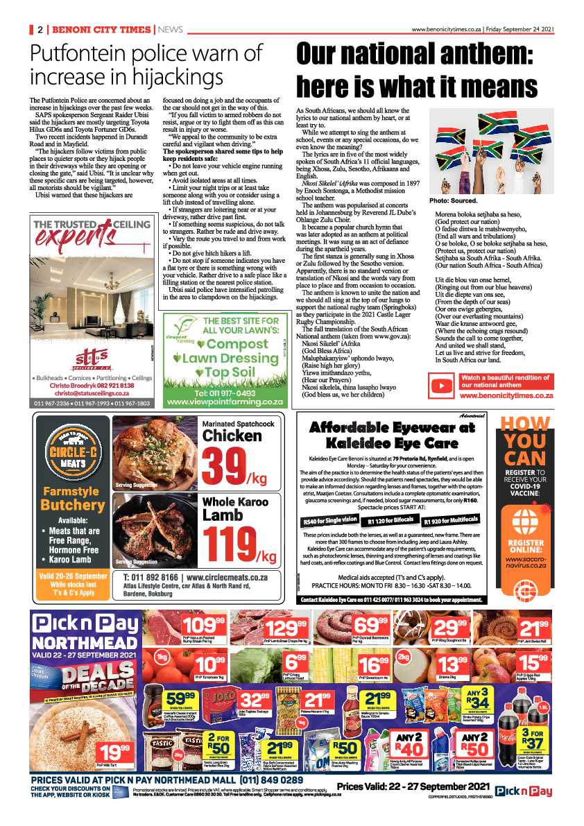 Benoni City Times 24 September 2021 page 2