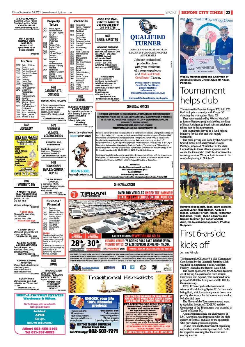 Benoni City Times 24 September 2021 page 22