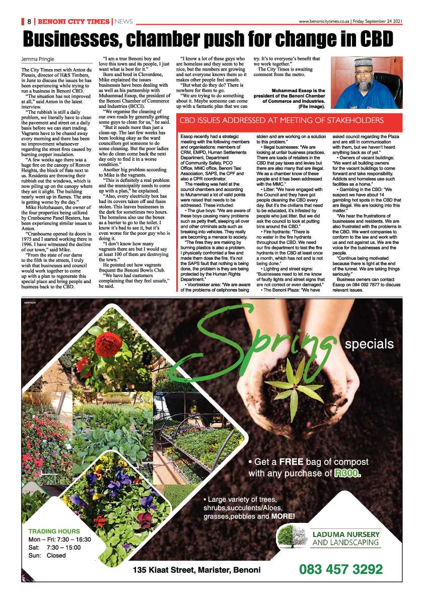 Benoni City Times 24 September 2021 page 8