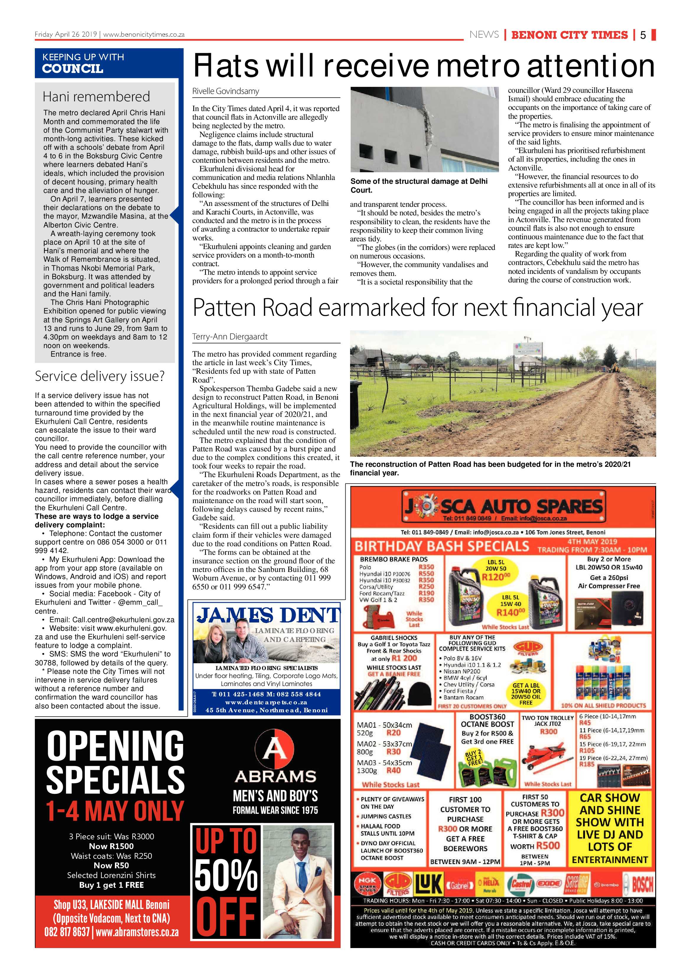Benoni City Times 25 April 2019 page 5