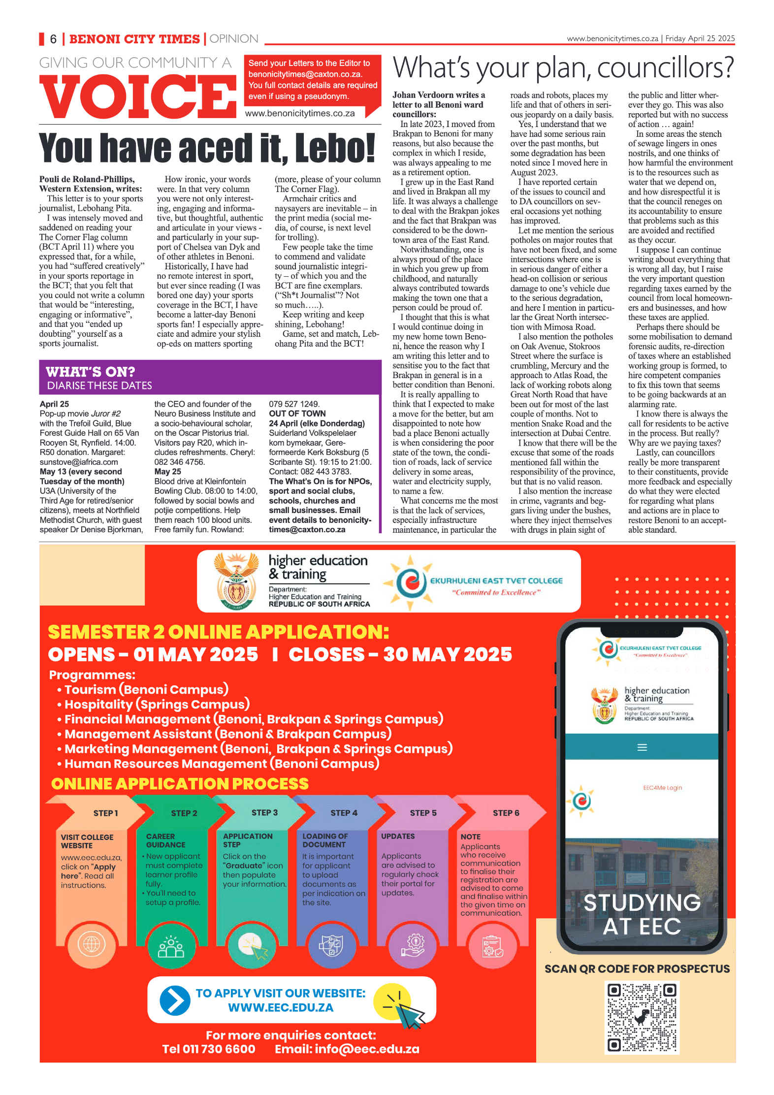 Benoni City Times 25 April 2025 page 6