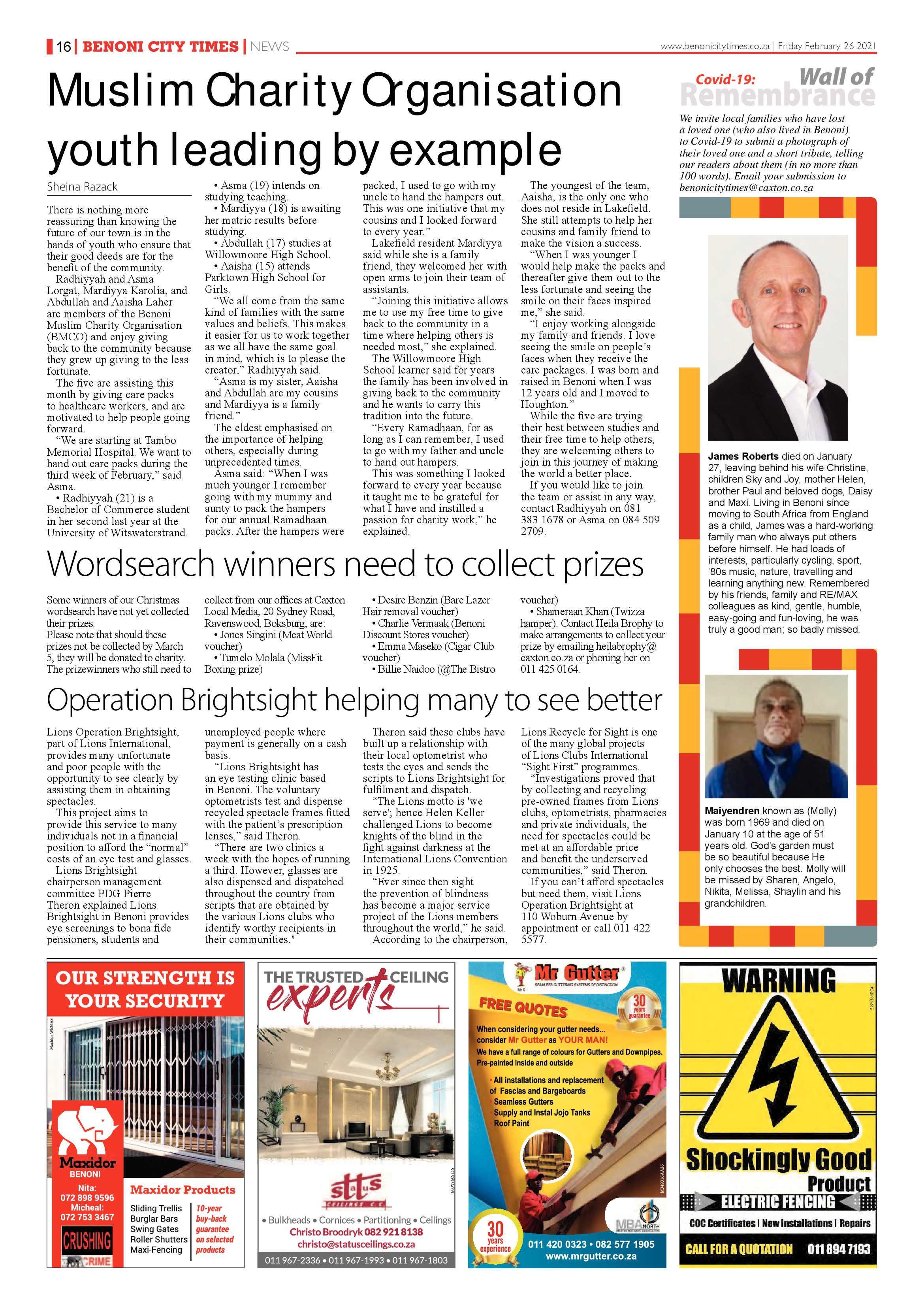 Benoni City Times 25 February 2021 page 16
