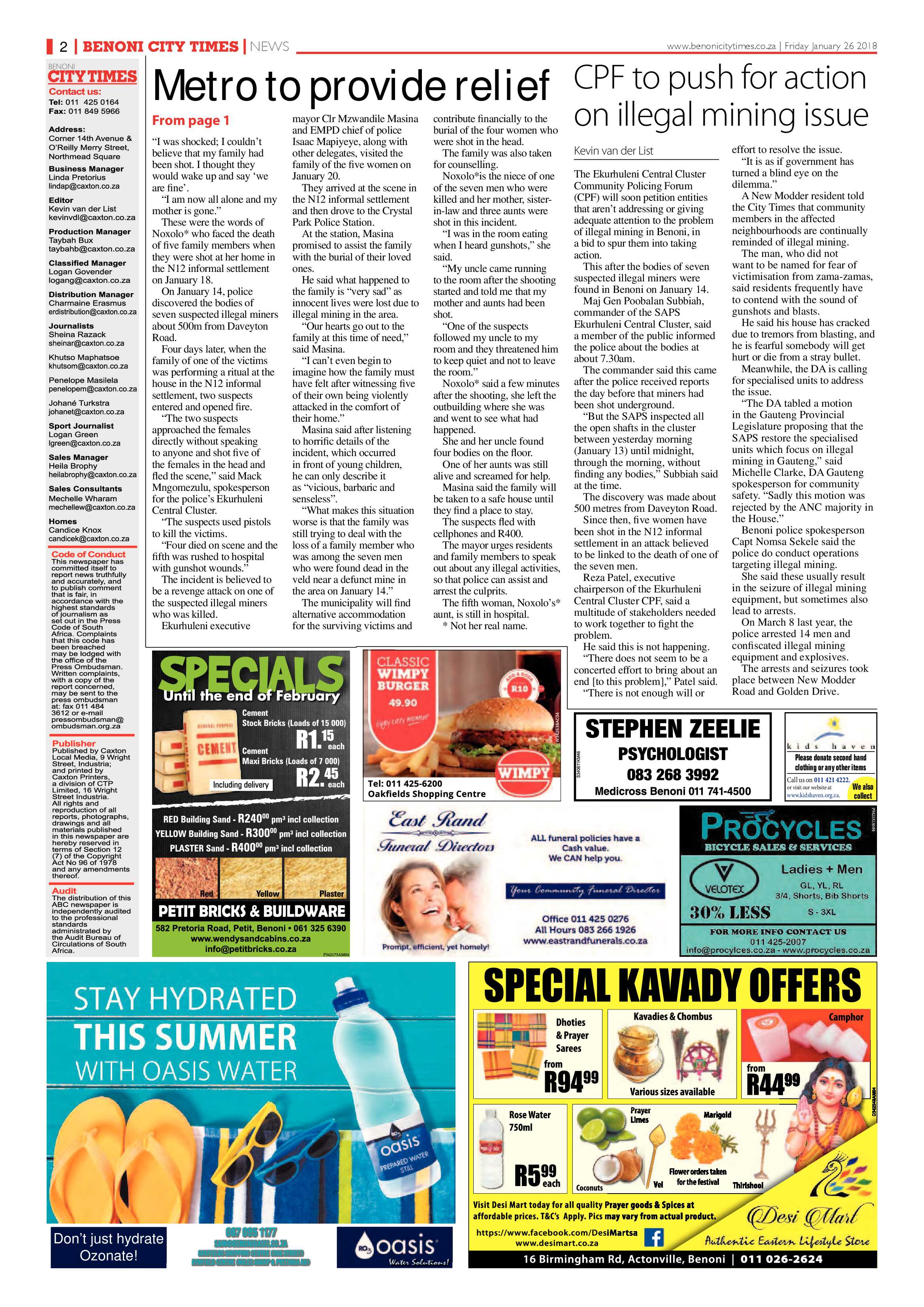Benoni City Times 25 January 2018 page 2