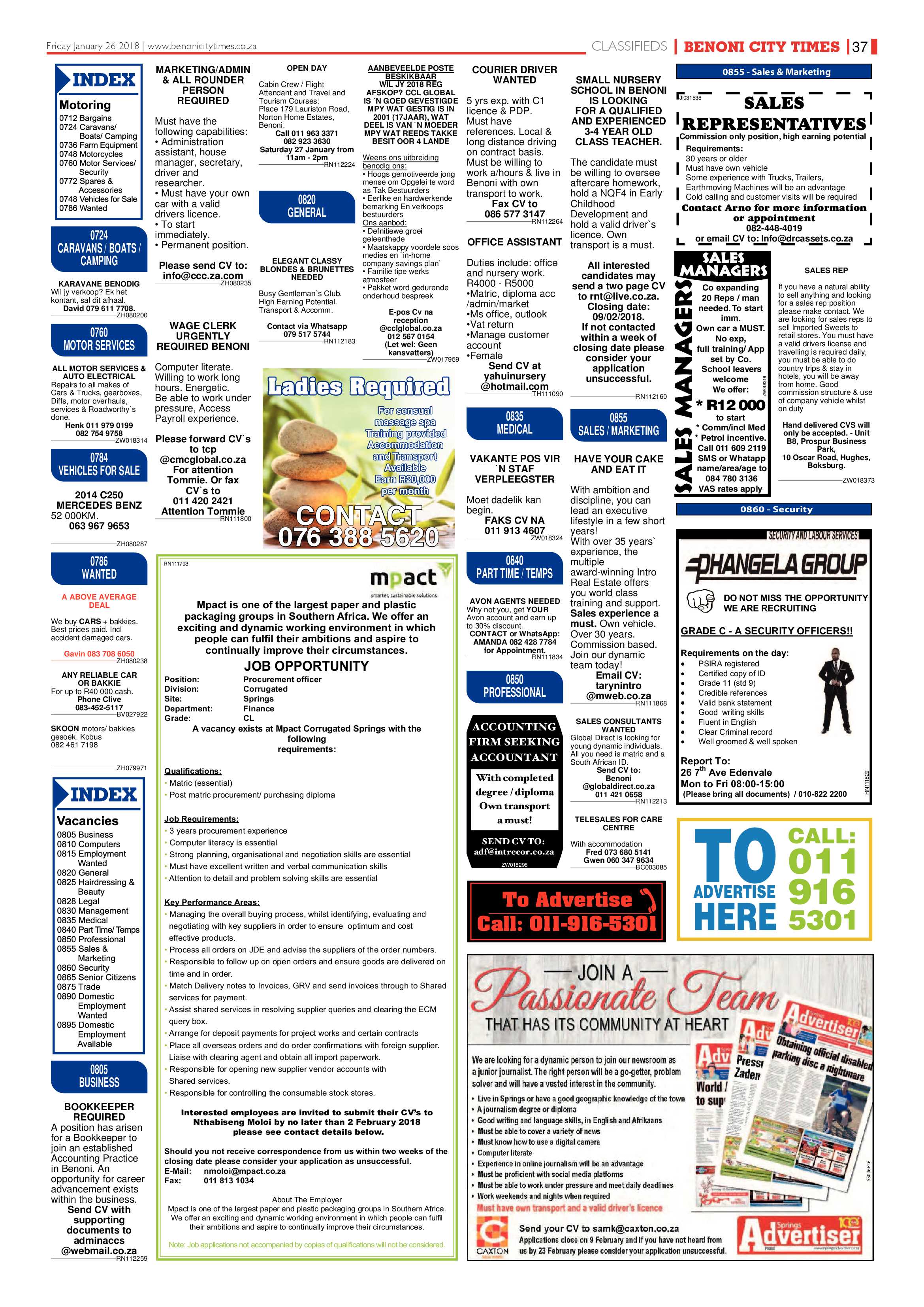 Benoni City Times 25 January 2018 page 37