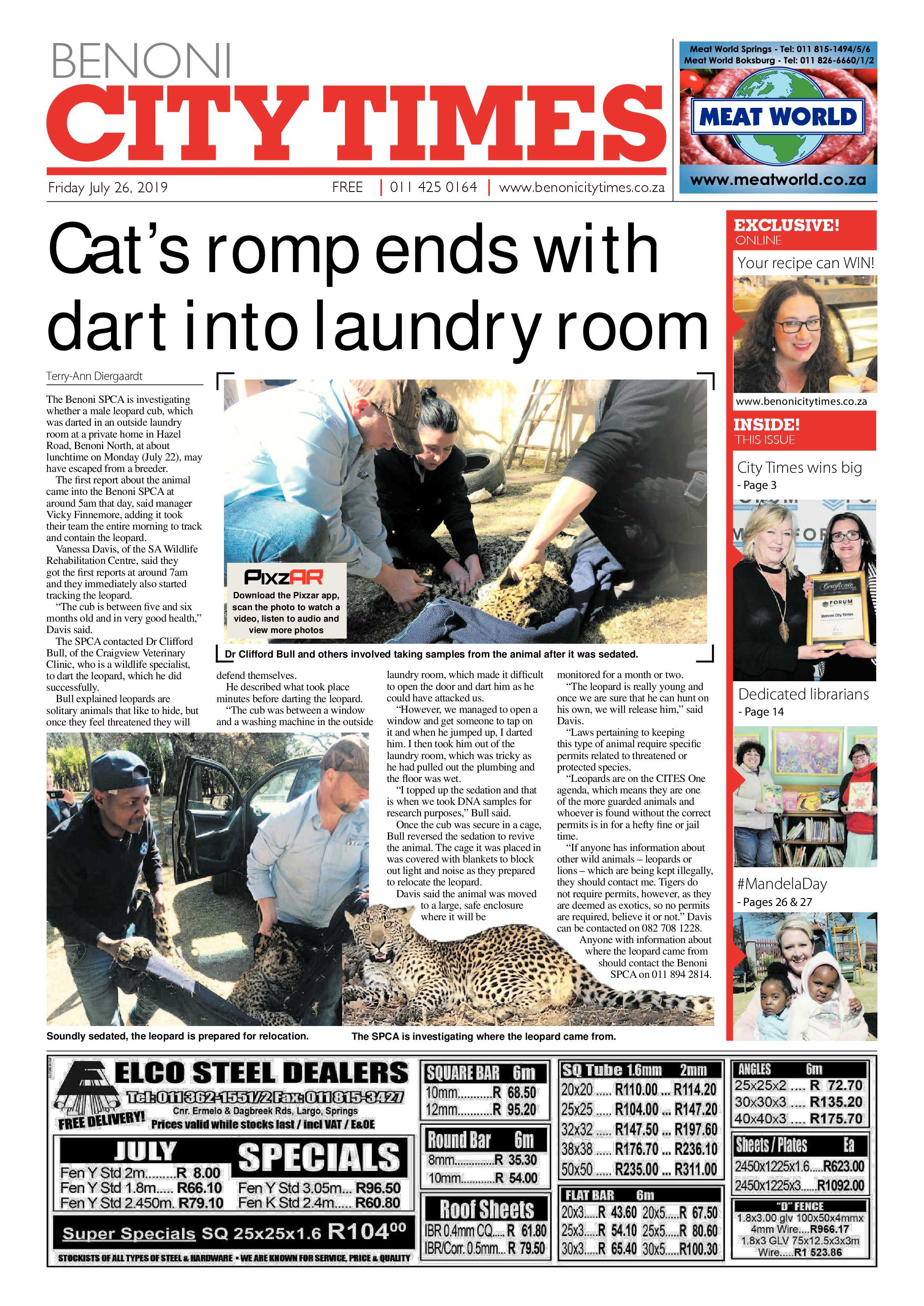 Benoni City Times 25 July 2019 page 1
