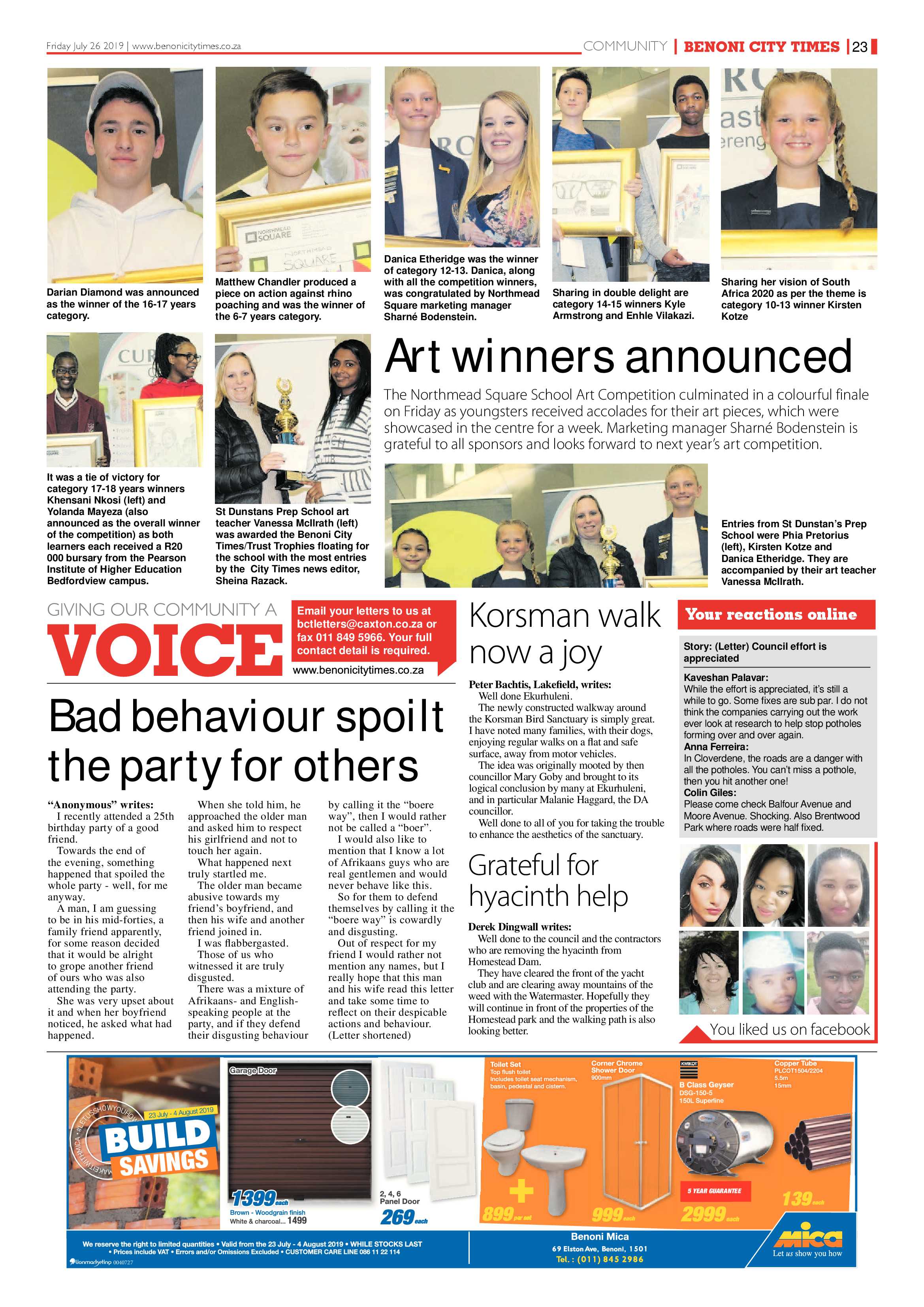 Benoni City Times 25 July 2019 page 23