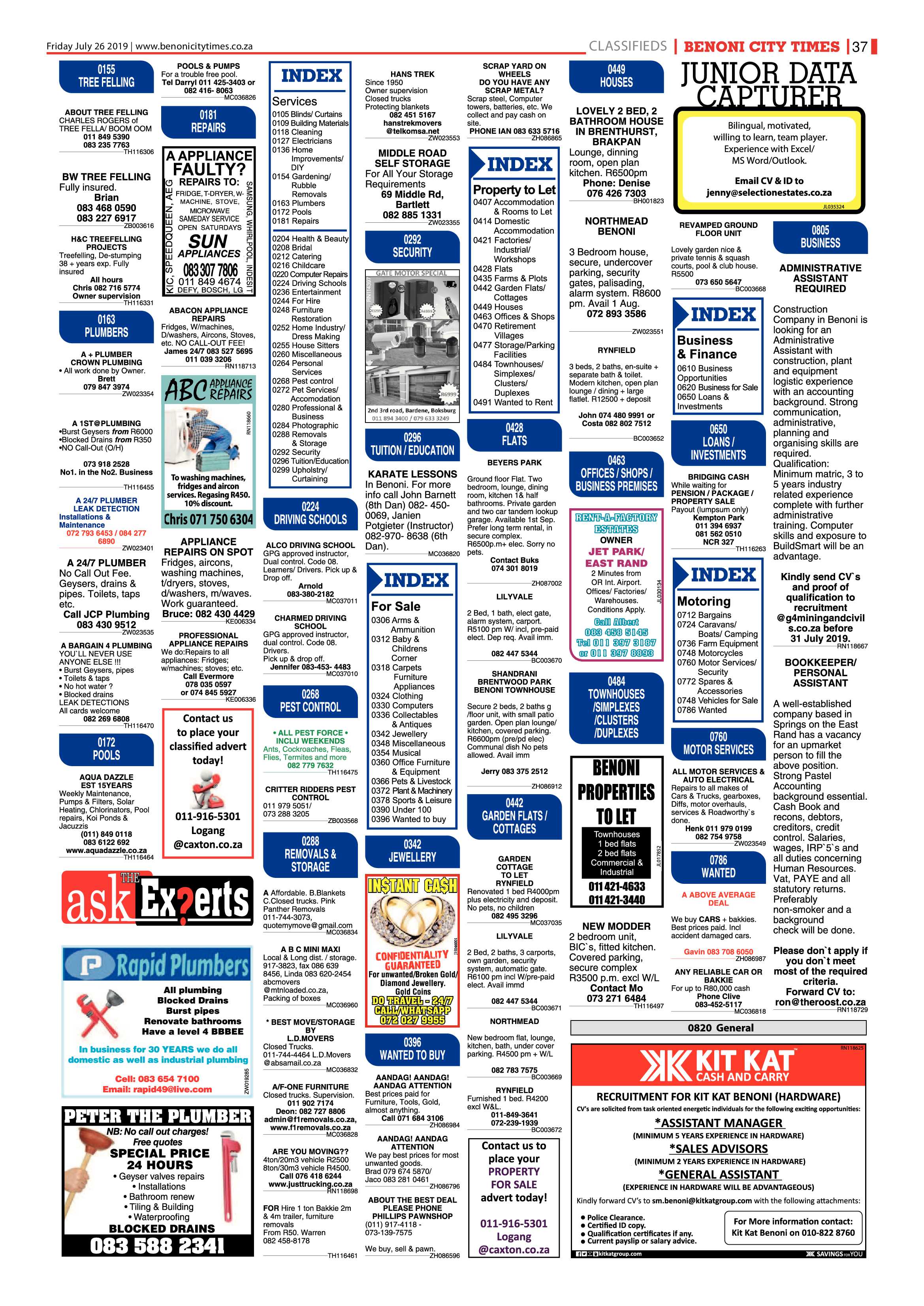 Benoni City Times 25 July 2019 page 37