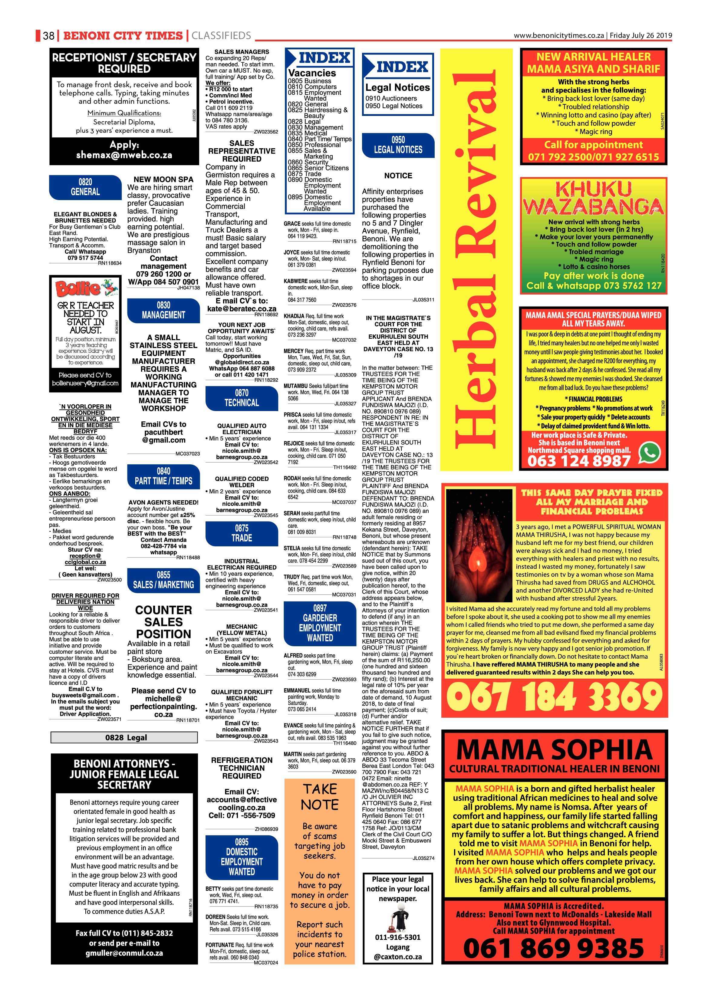 Benoni City Times 25 July 2019 page 38
