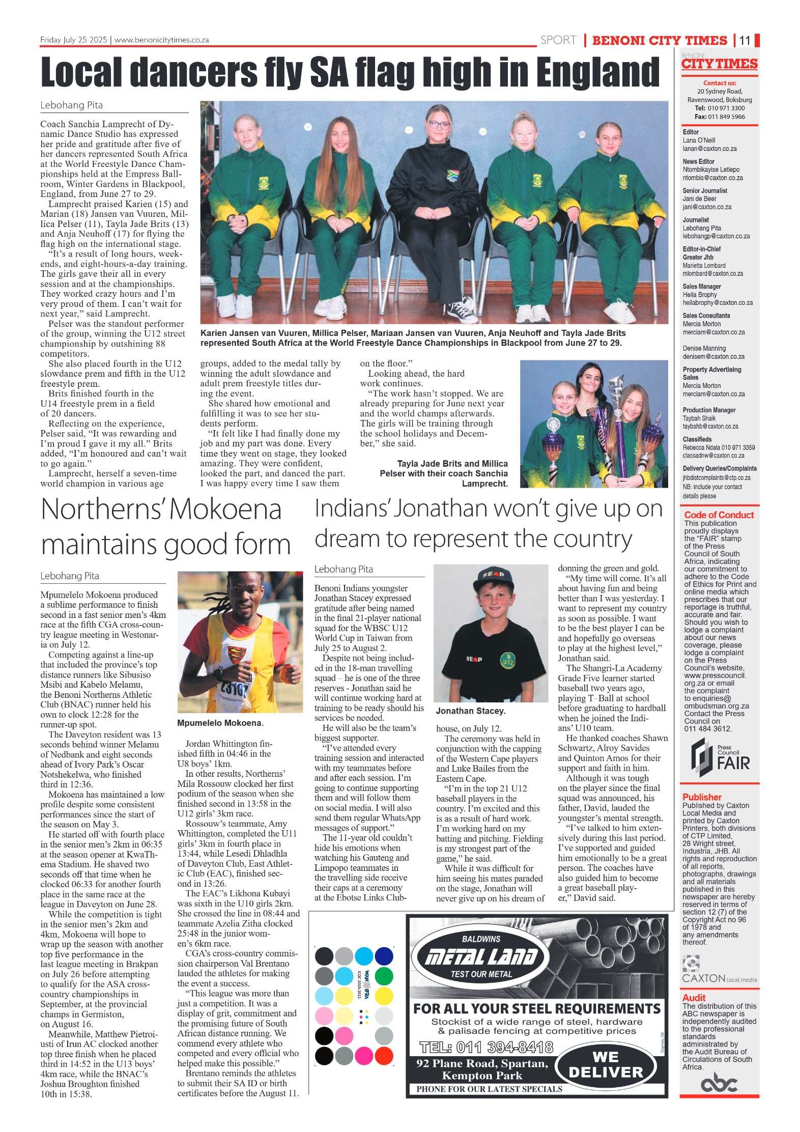 Benoni City Times 25 July 2025 page 11