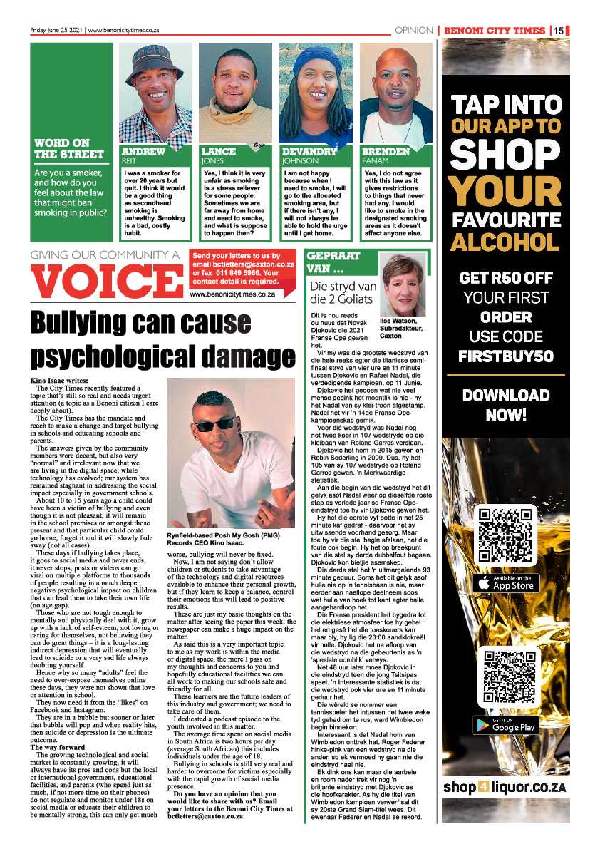 Benoni City Times 25 June 2021 page 15
