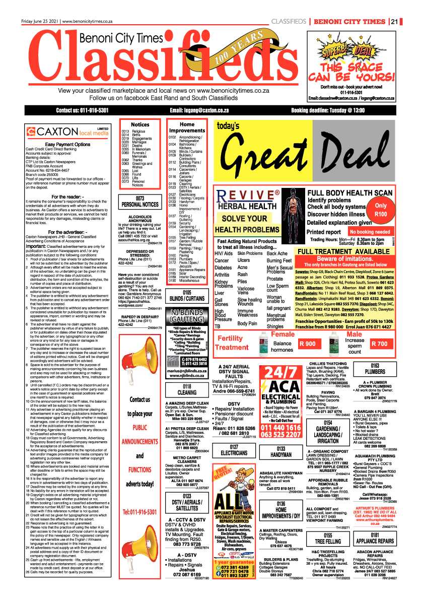Benoni City Times 25 June 2021 page 21