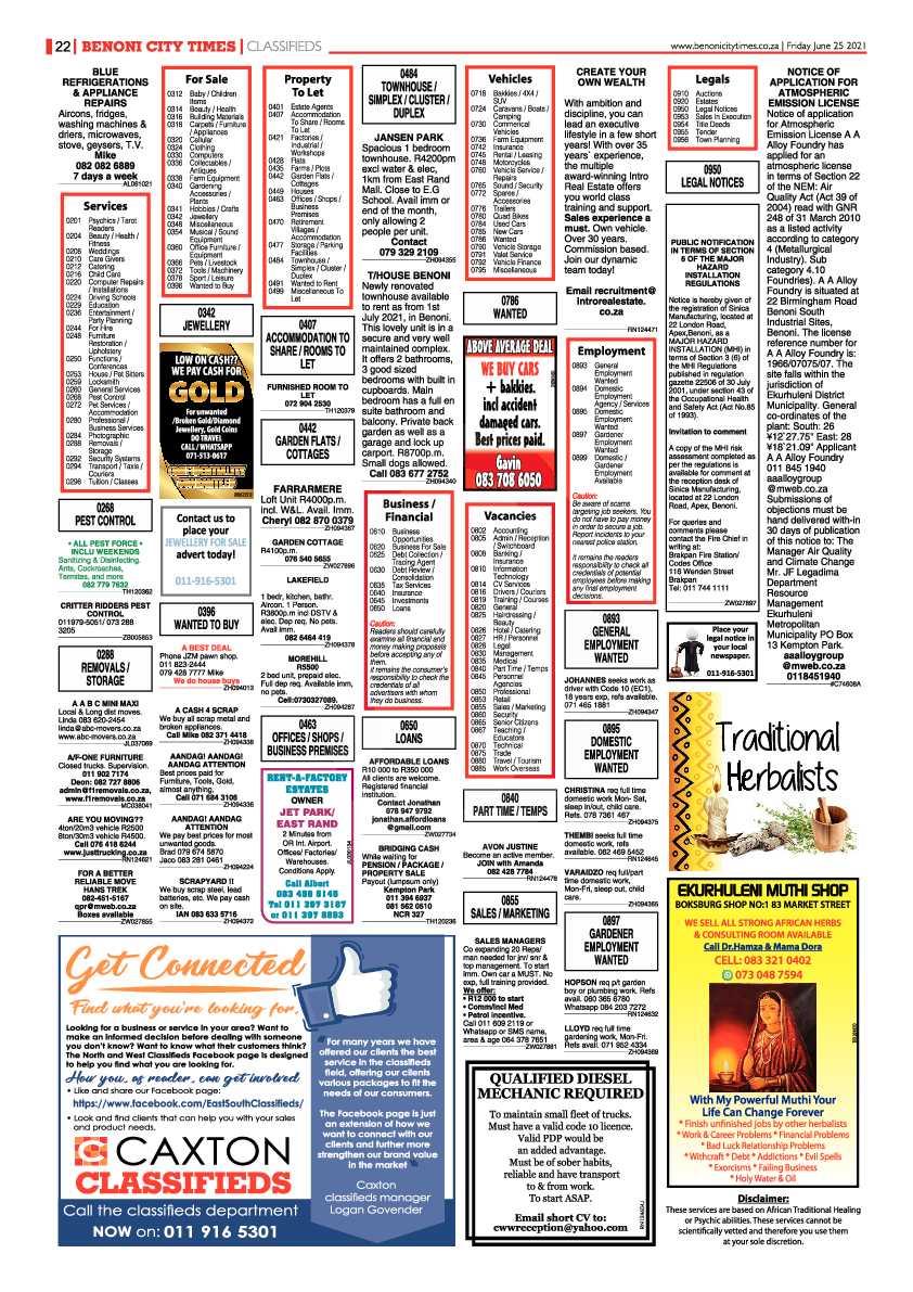 Benoni City Times 25 June 2021 page 22