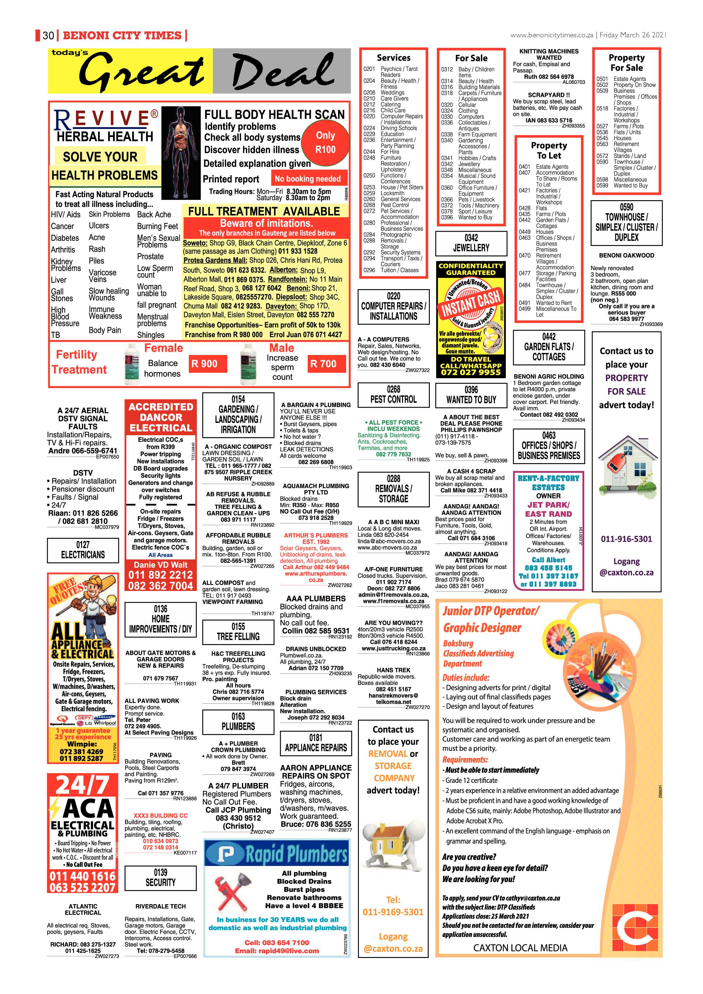 Benoni City Times 25 March 2021 page 30
