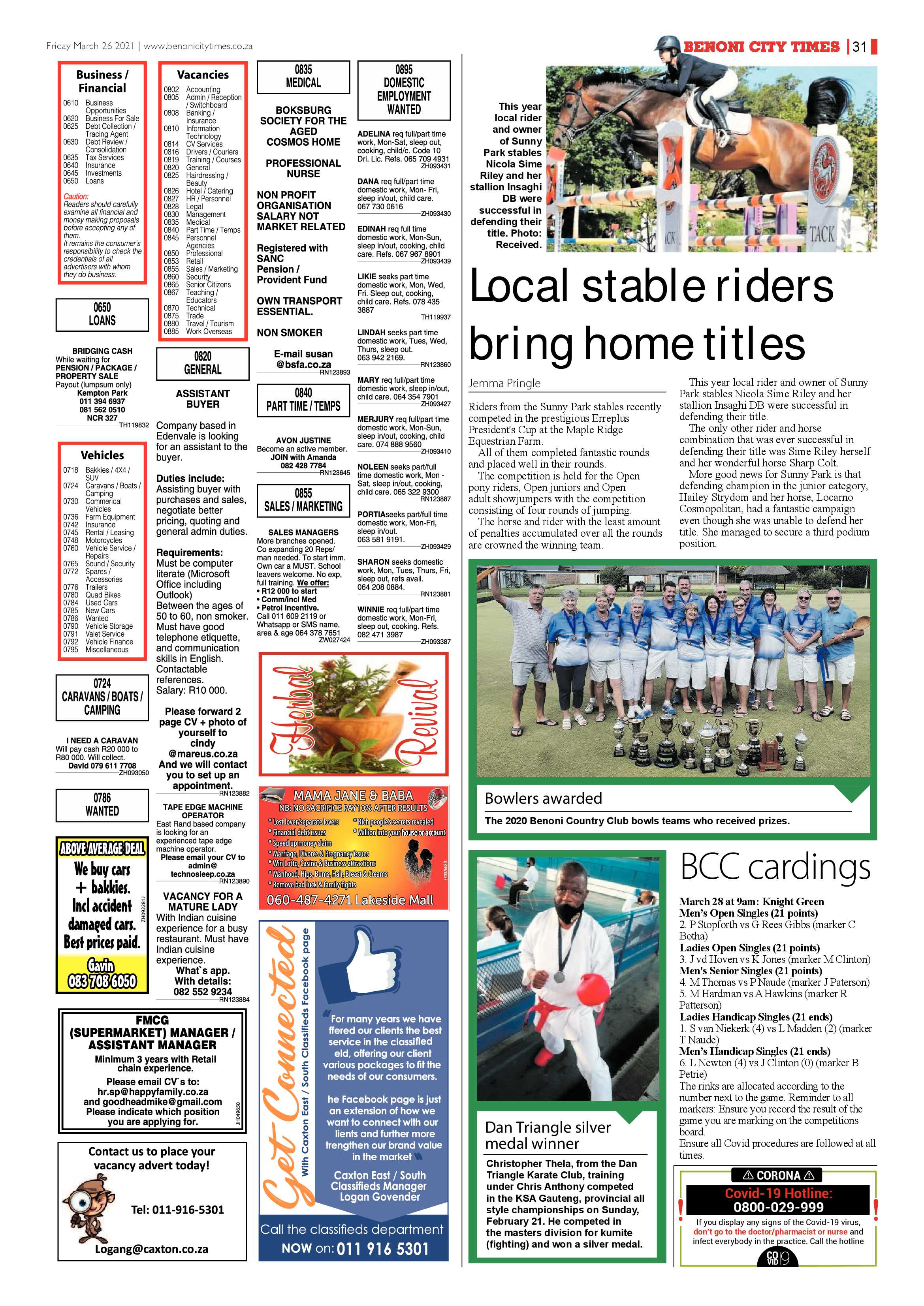 Benoni City Times 25 March 2021 page 31