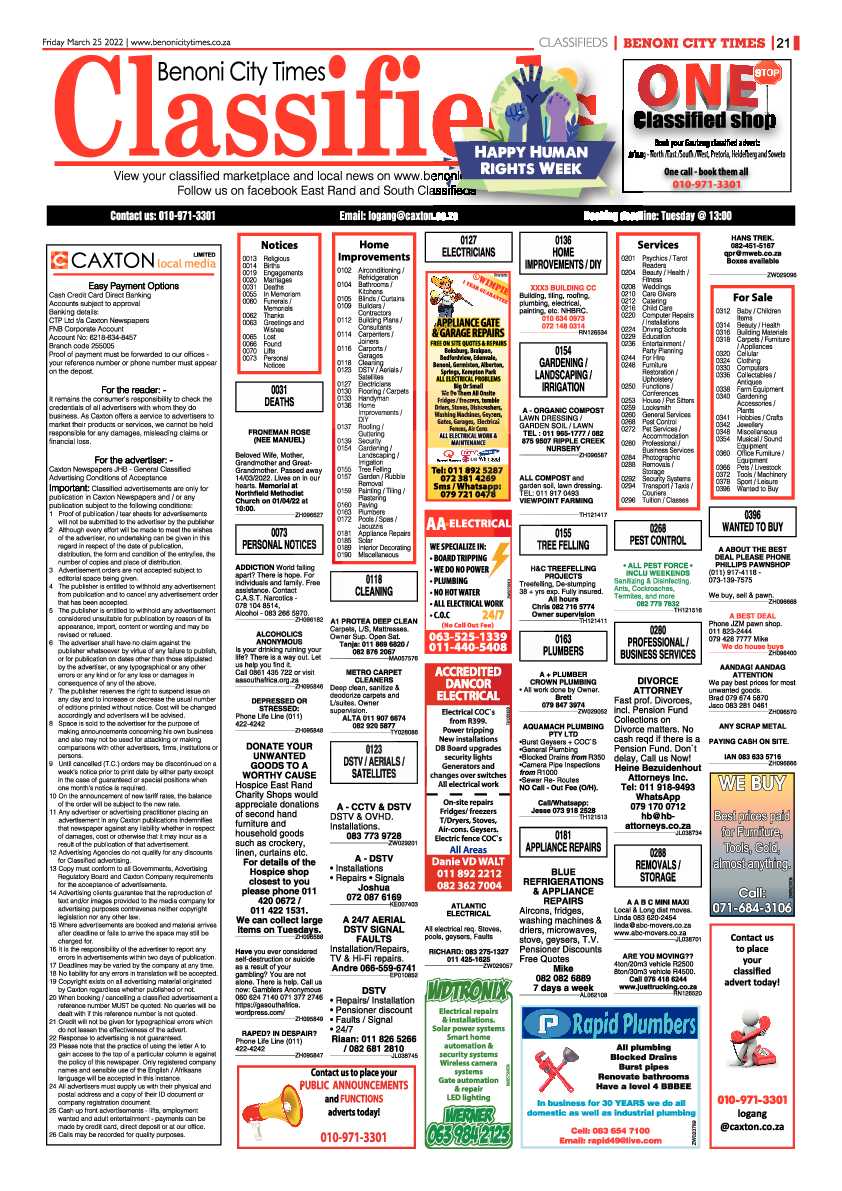 Benoni City Times 25 March 2022 page 20