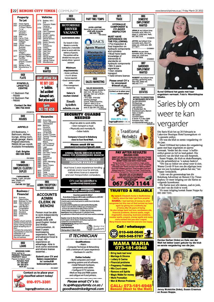 Benoni City Times 25 March 2022 page 21