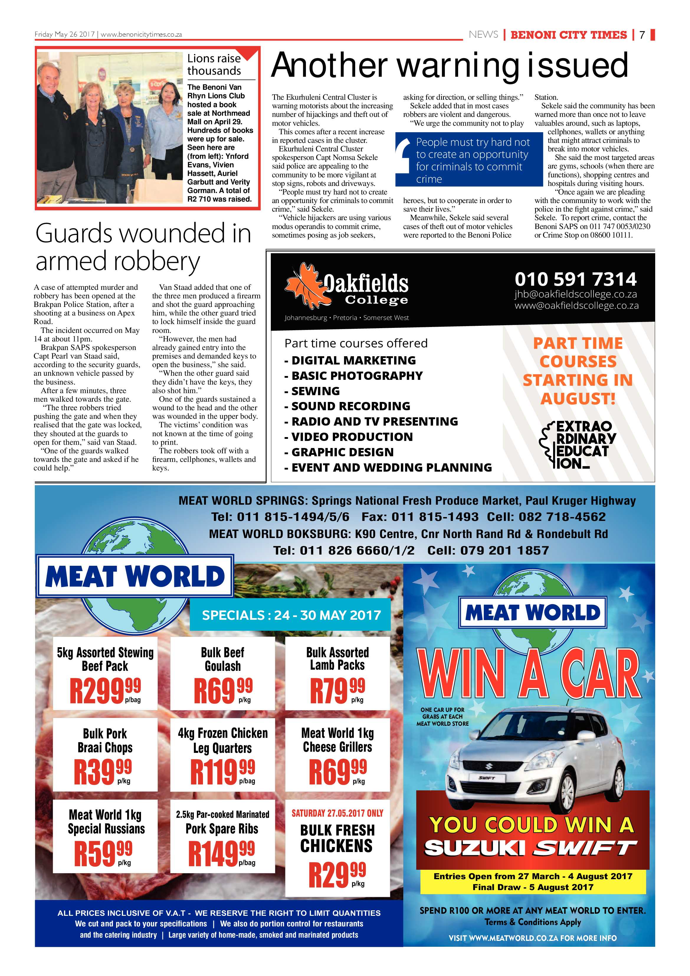 Benoni City Times 25 May 2017 page 7