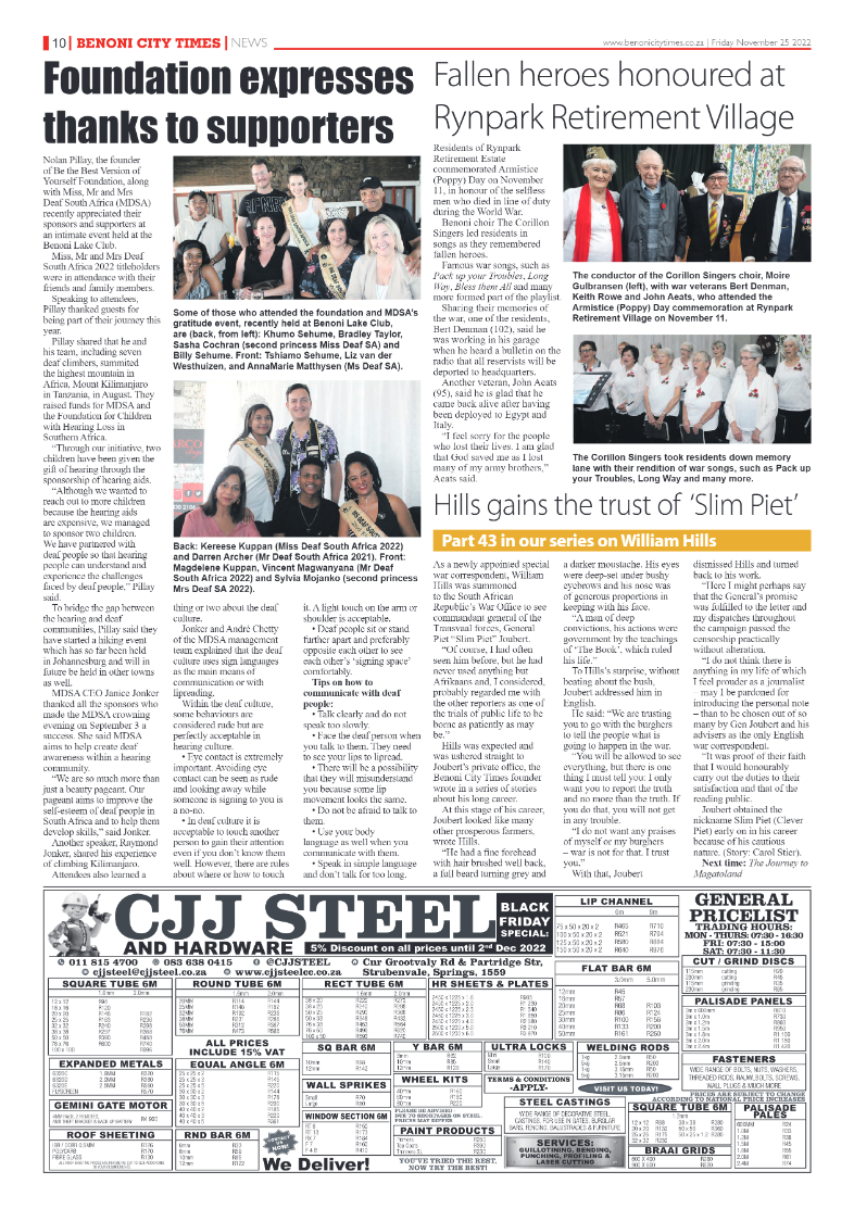 Benoni City Times 25 Nov 2022 page 10