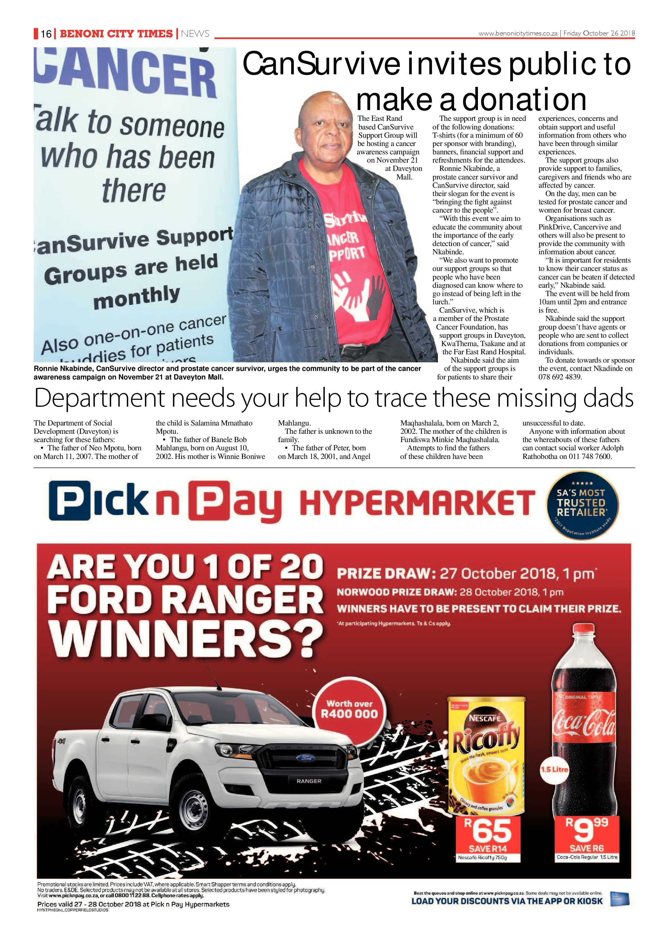 Benoni City Times 25 October 2018 page 16