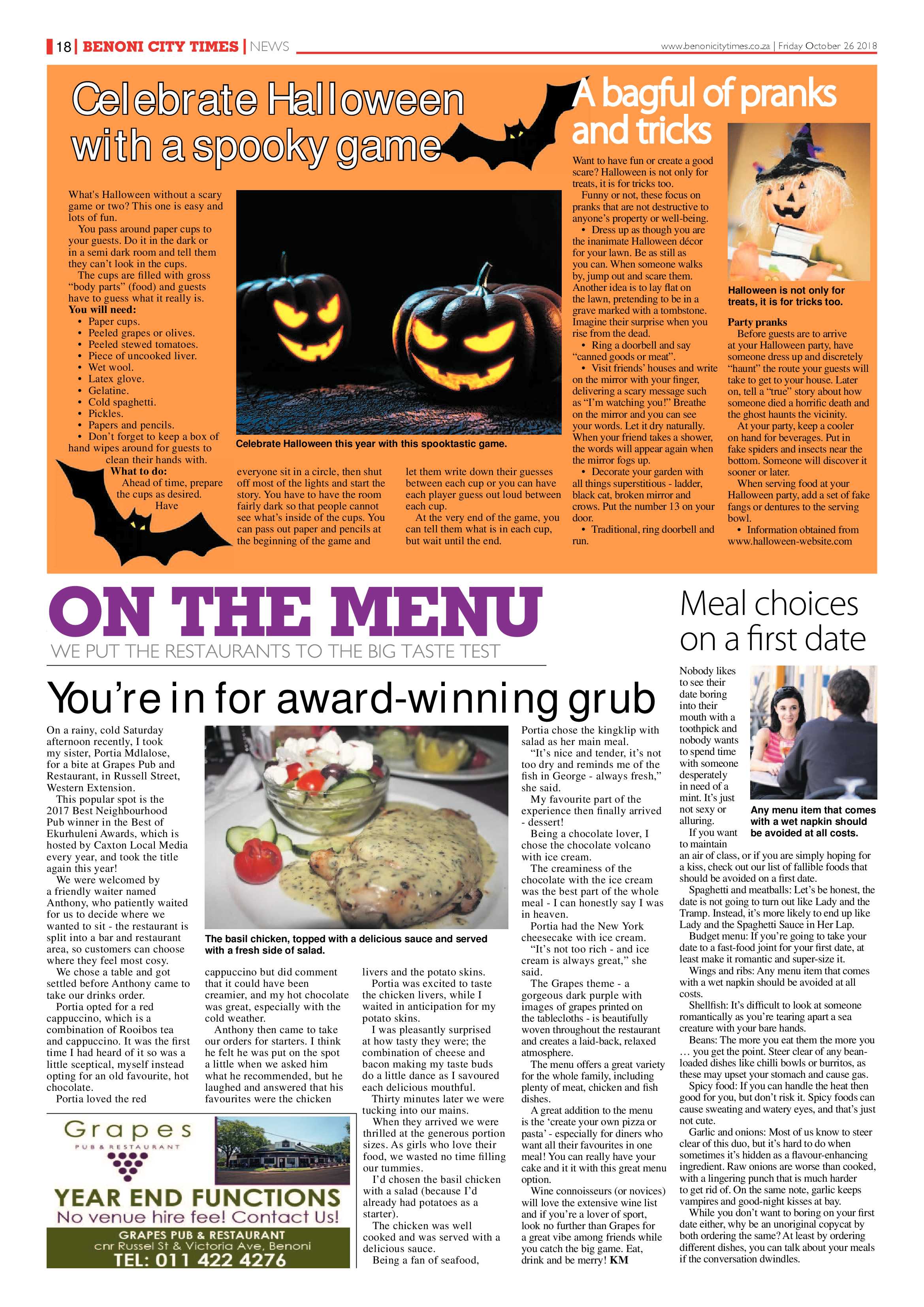Benoni City Times 25 October 2018 page 18
