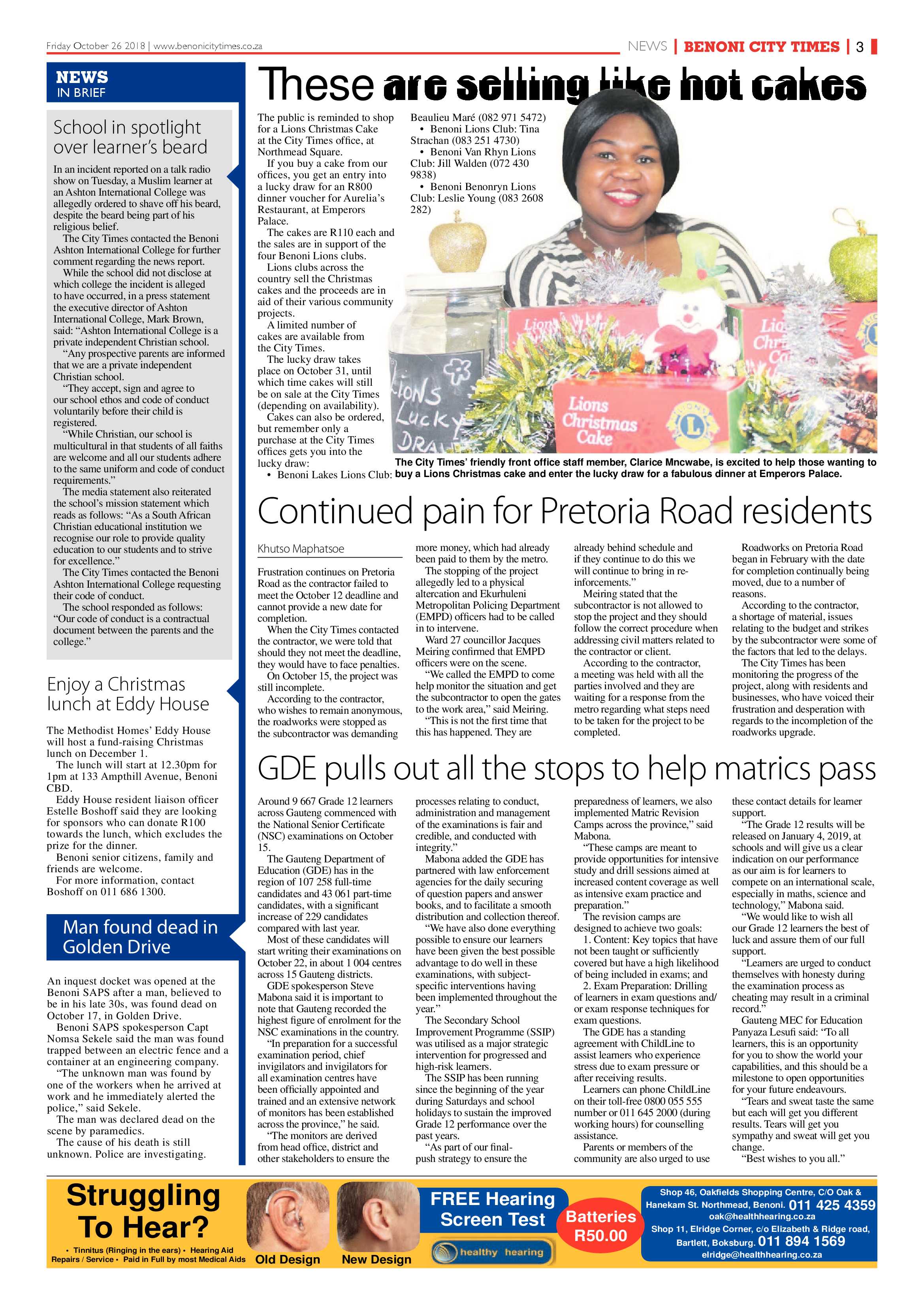 Benoni City Times 25 October 2018 page 3