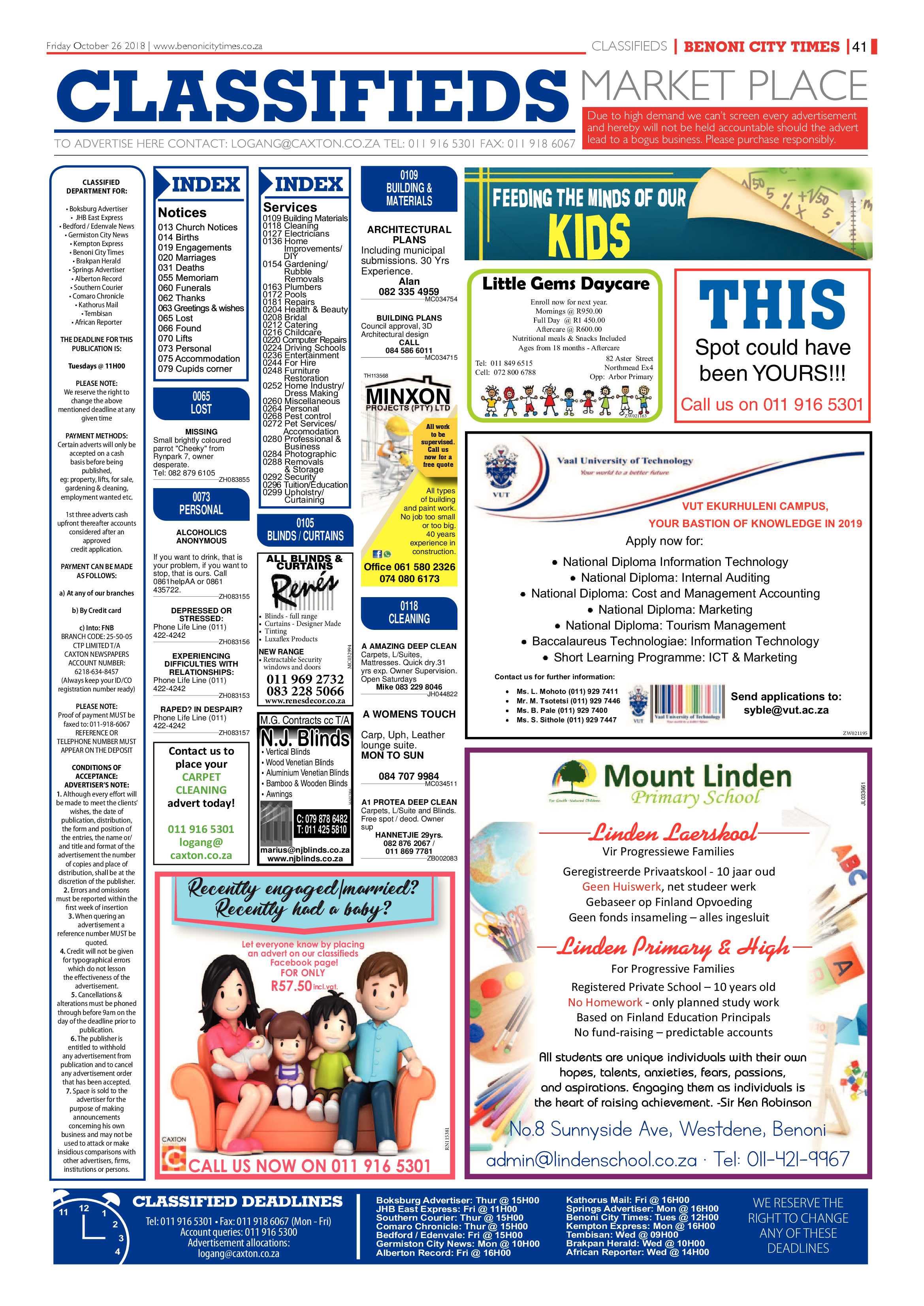 Benoni City Times 25 October 2018 page 41