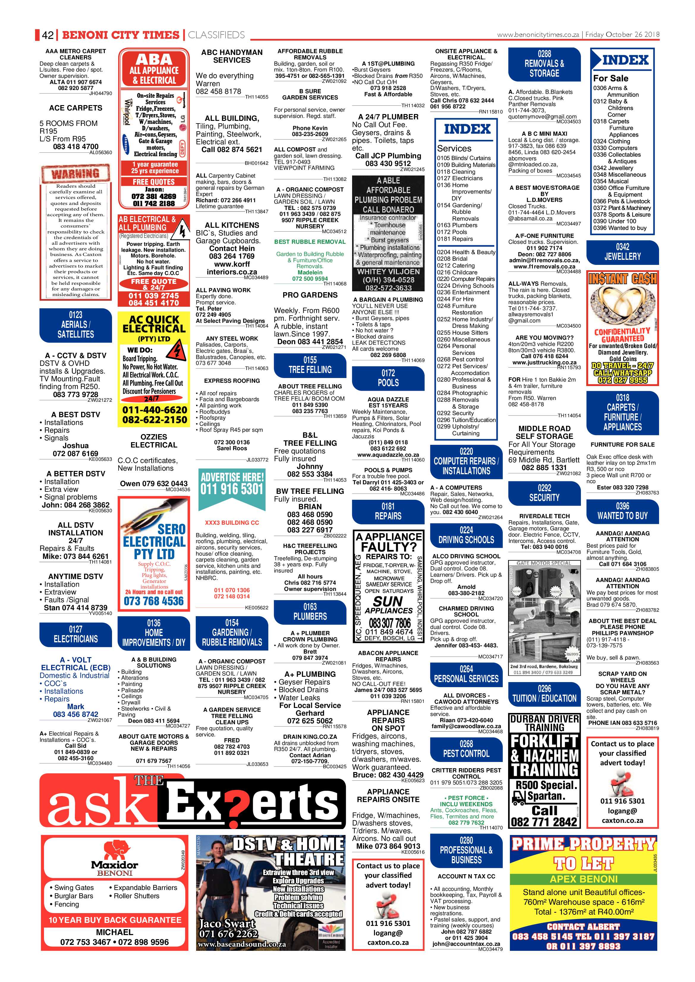 Benoni City Times 25 October 2018 page 42
